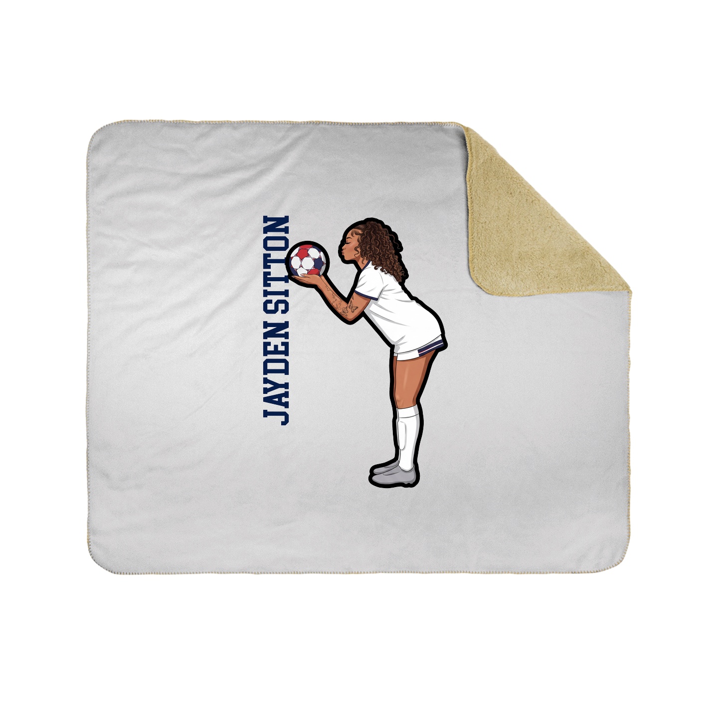 Throw Blanket — Name Vertical in White