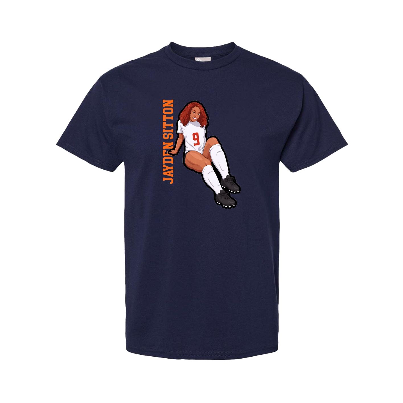 Tee — Name Vertical in Navy