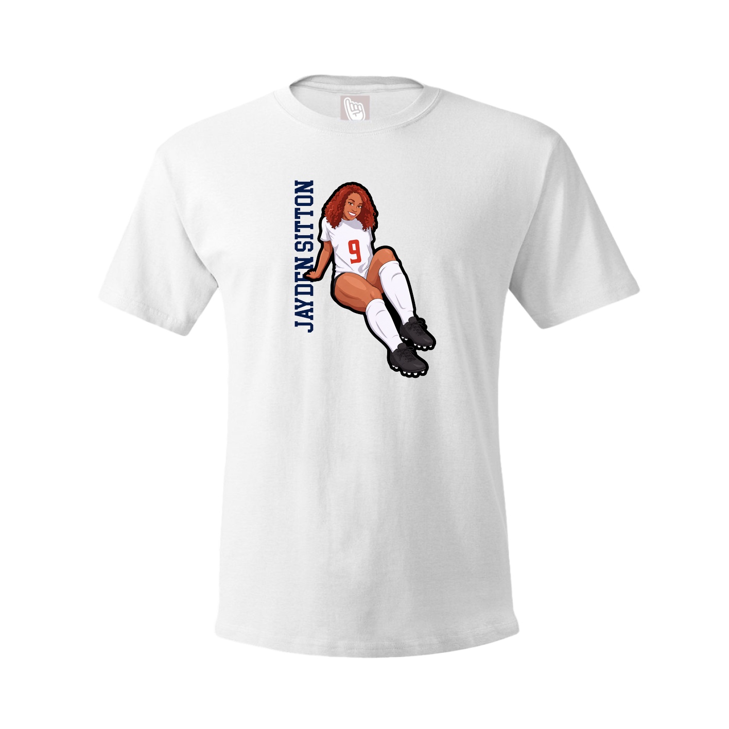 Youth Tee — Name Vertical in White