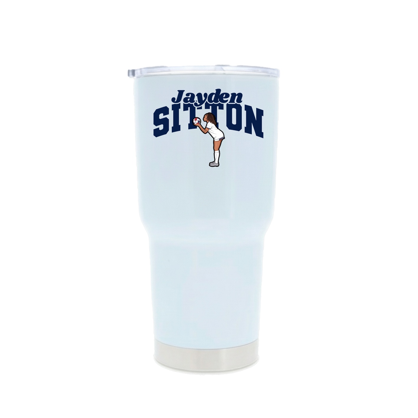 30oz Stainless Steel Tumbler — Signature Arch in White