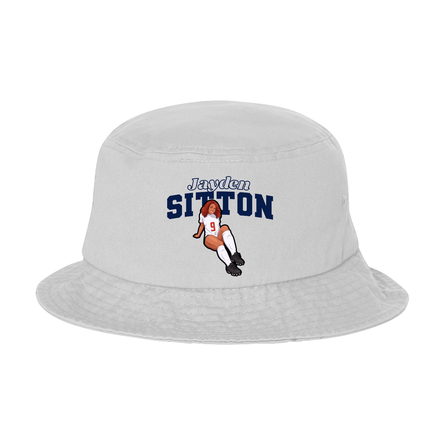 Bucket Cap — Name Arch in White