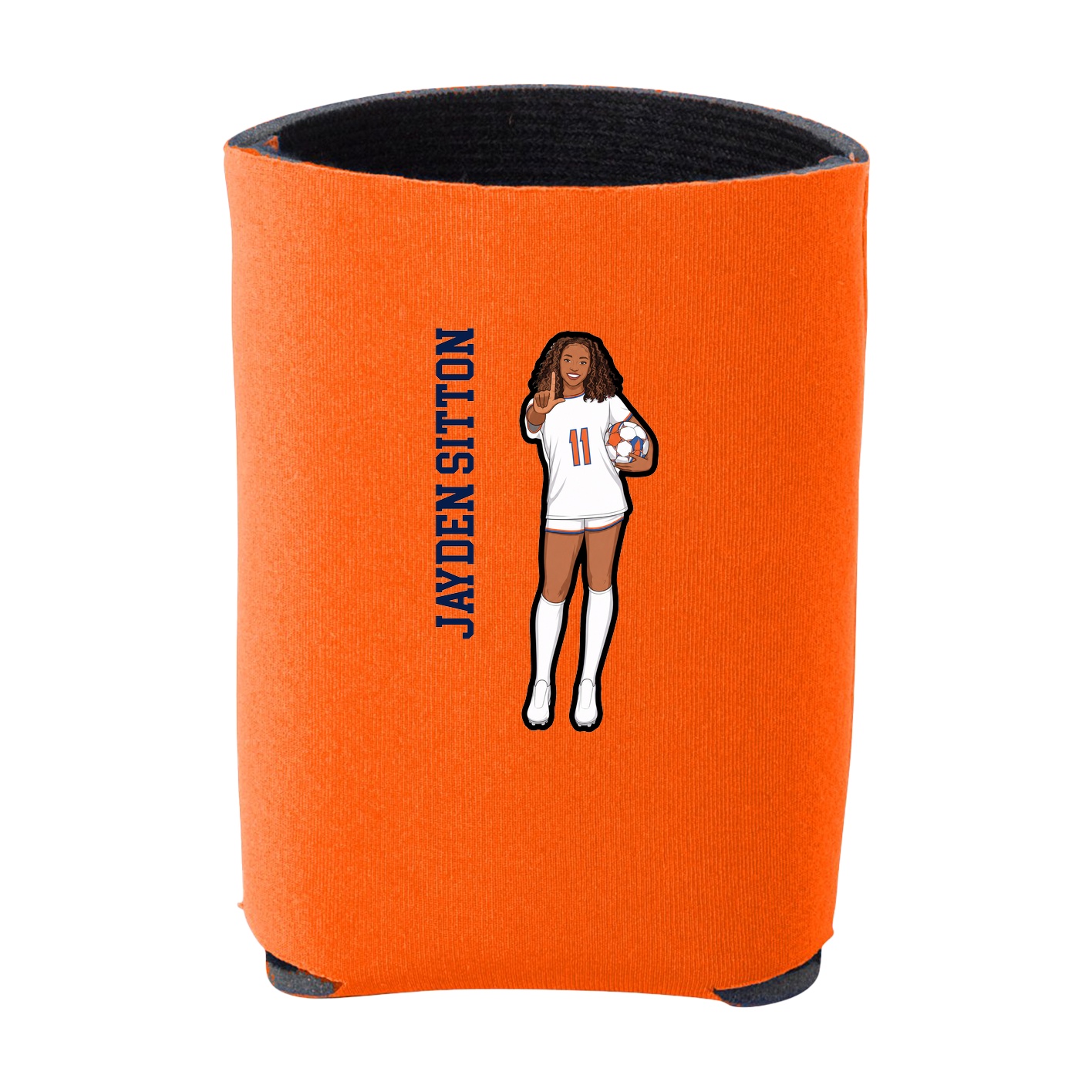 Can Holder — Name Vertical in Orange