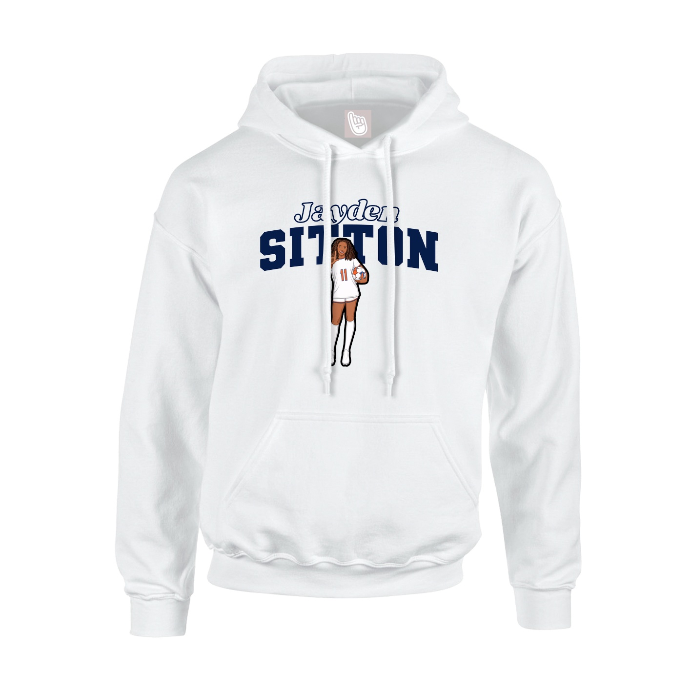 Hoodie — Name Arch in White