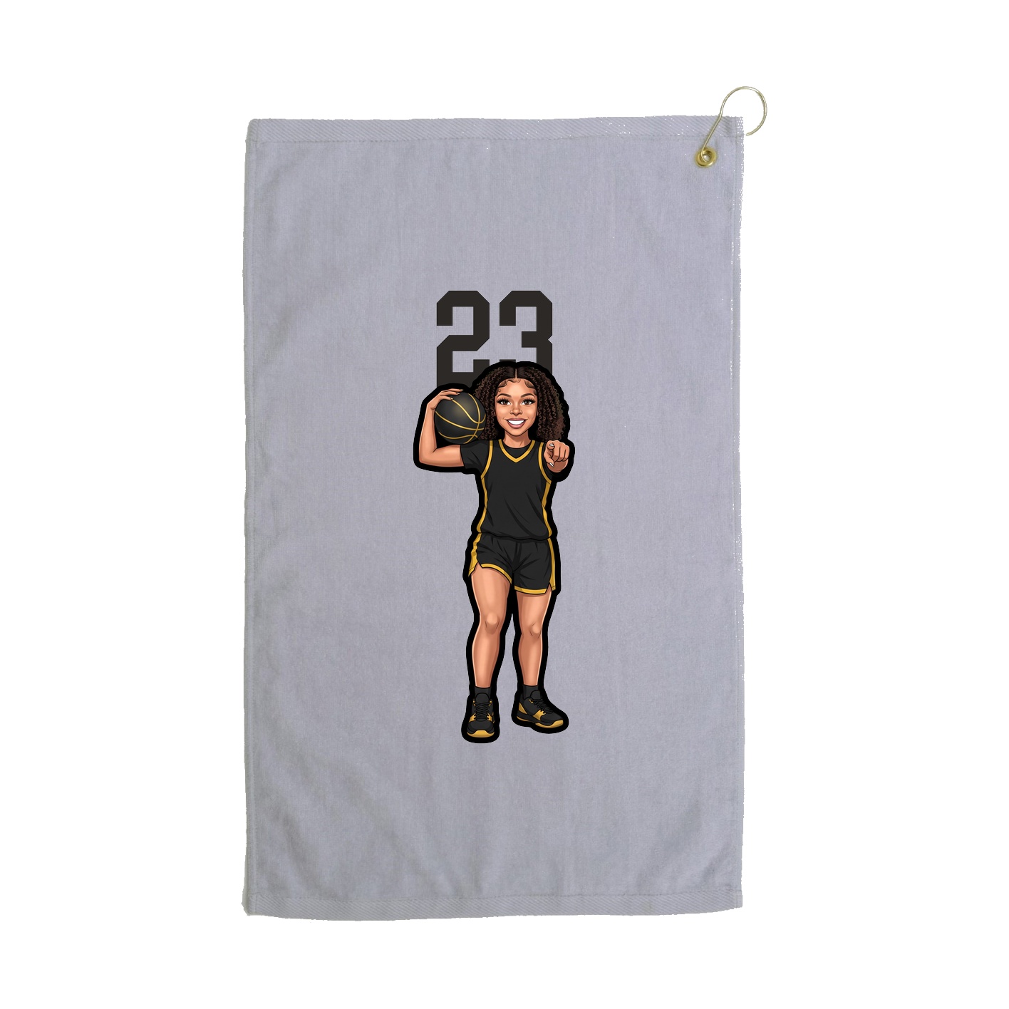 Golf Towel — Number Top in Grey
