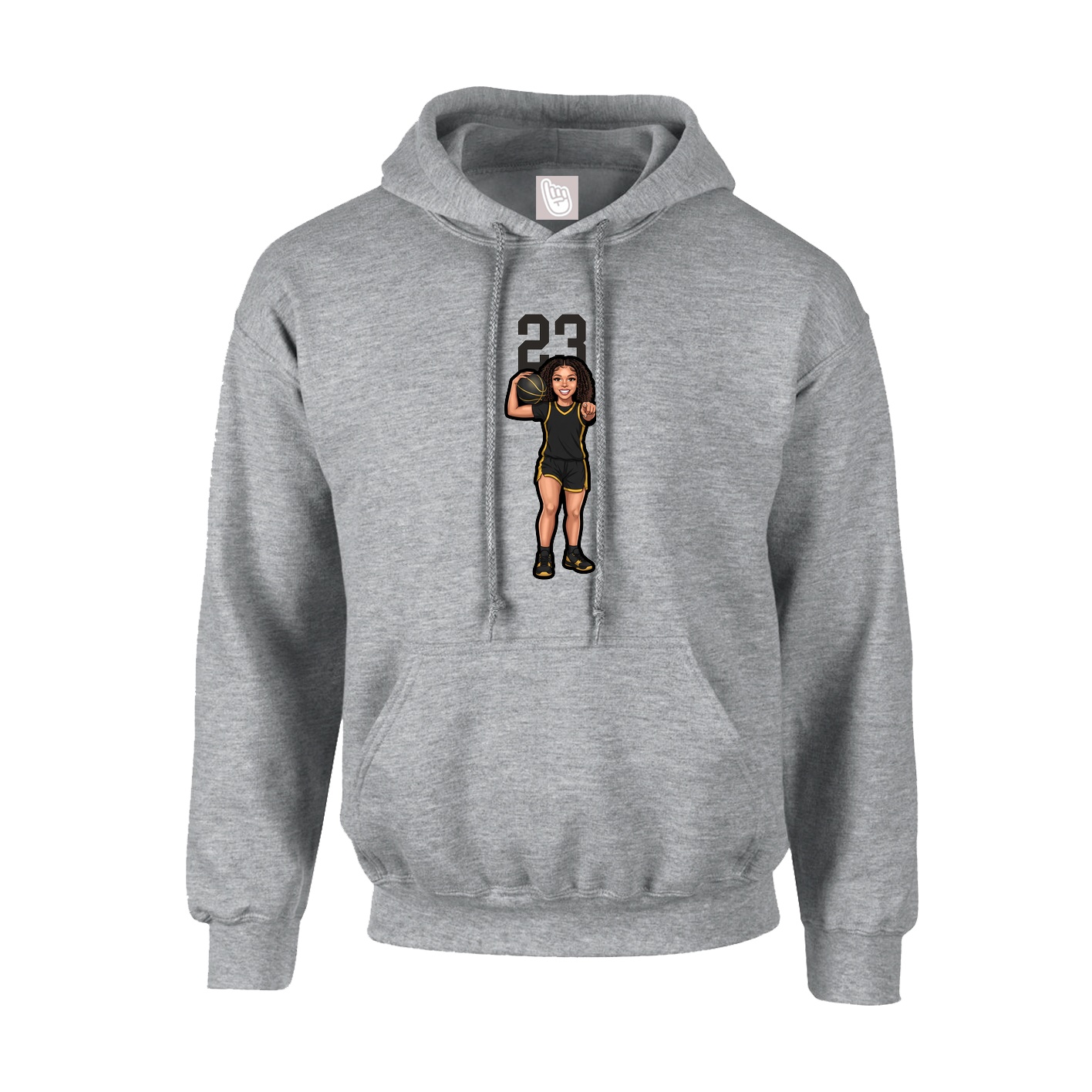 Youth Hoodie — Number Top in Grey
