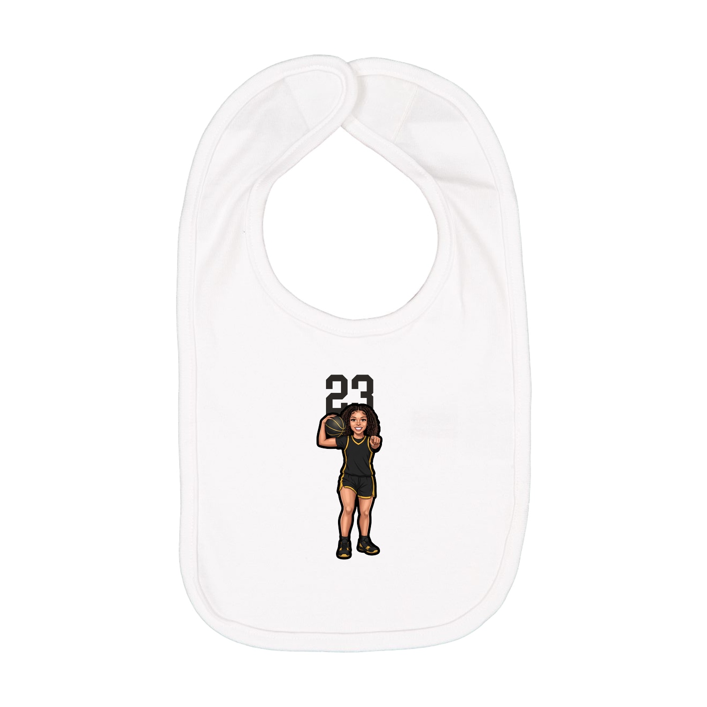 Infant Bib — Number Top in White