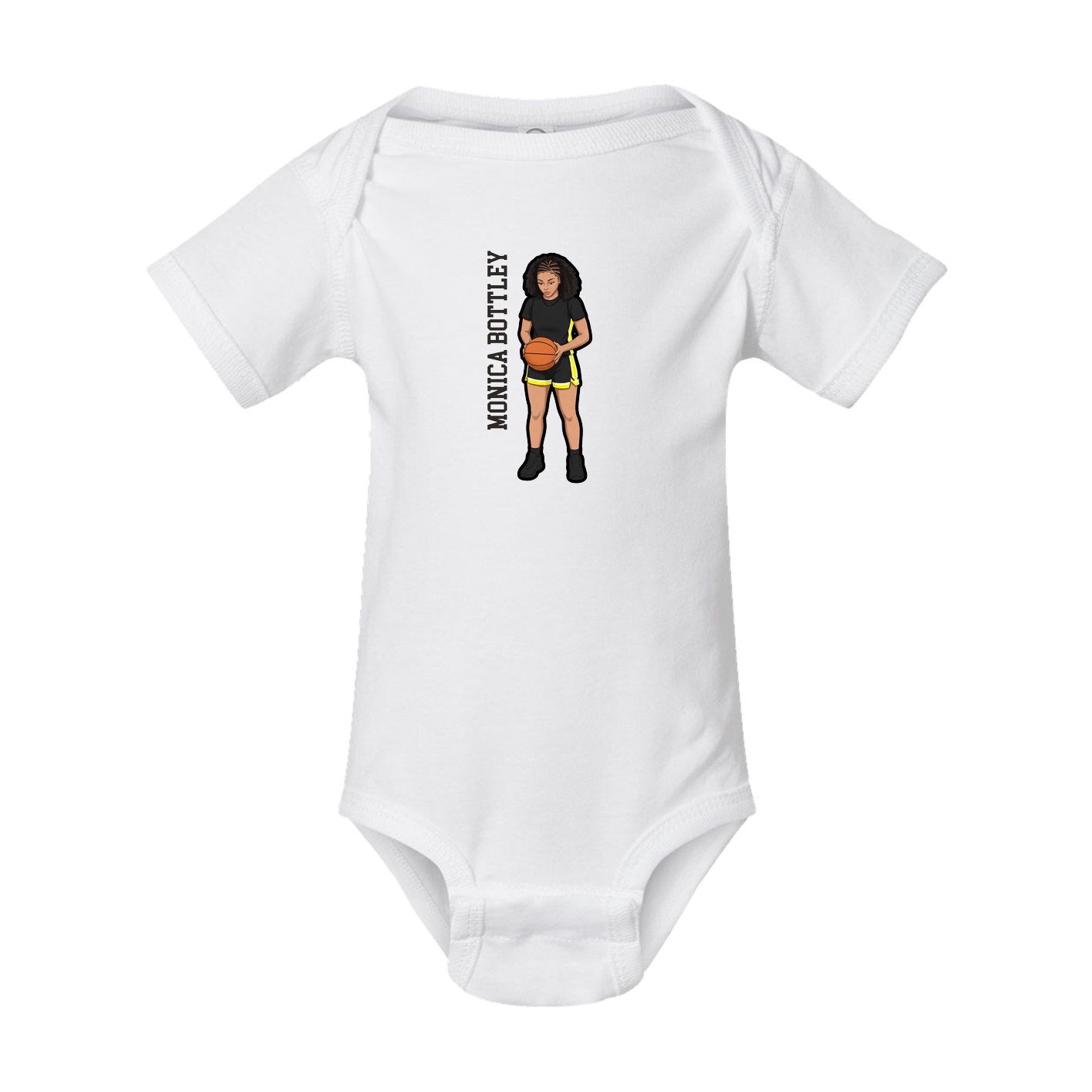 Baby Onesie — Name Vertical in White