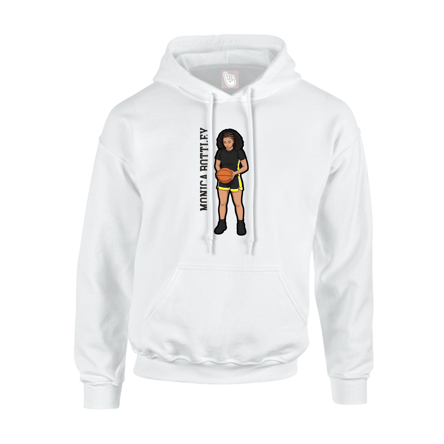 Youth Hoodie — Name Vertical in White