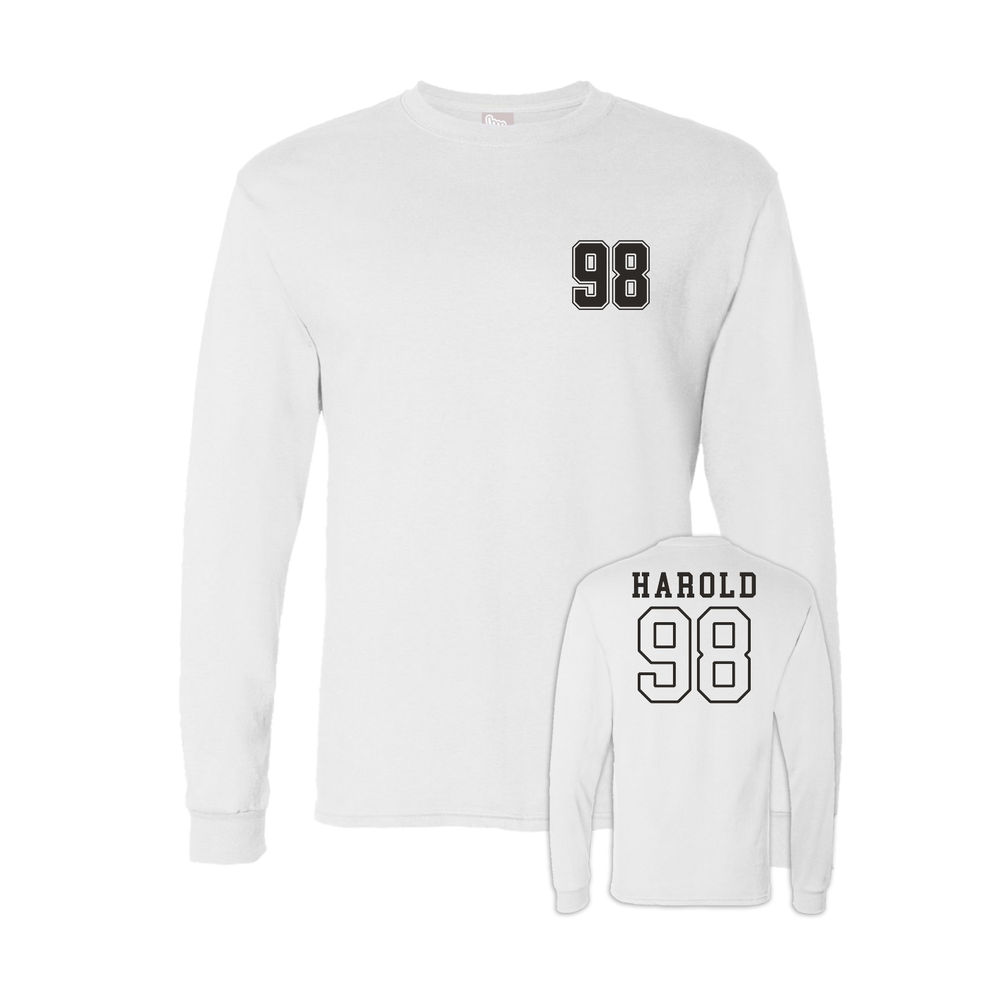 Long Sleeve Tee — Chest Back in White