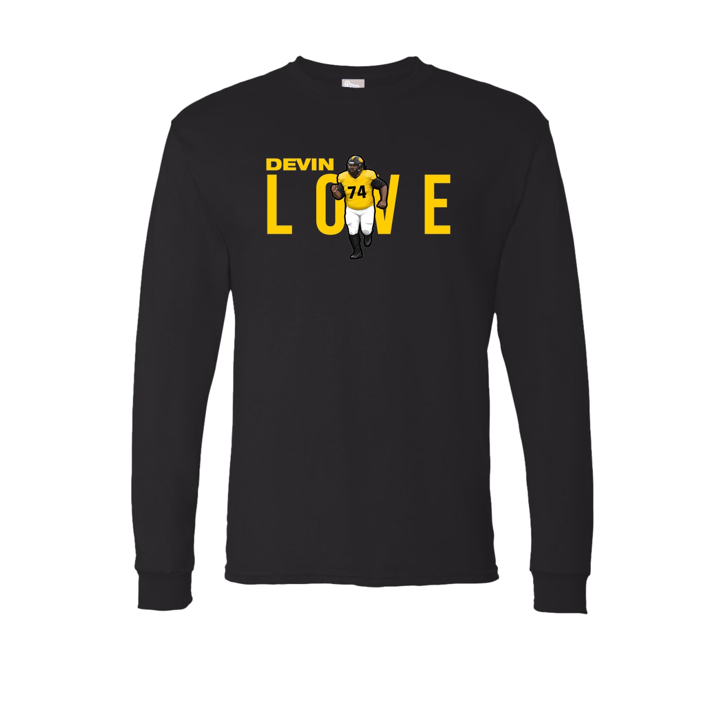 Long Sleeve Tee — Player Name in Black