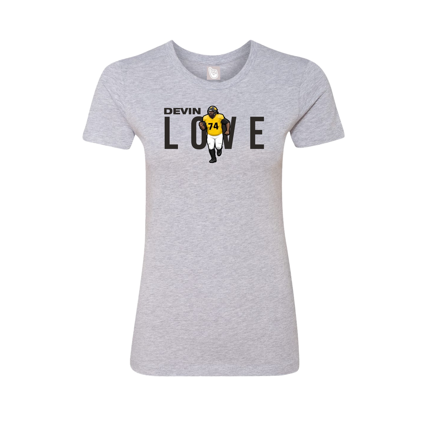 Fitted Women's Tee — Player Name in Grey