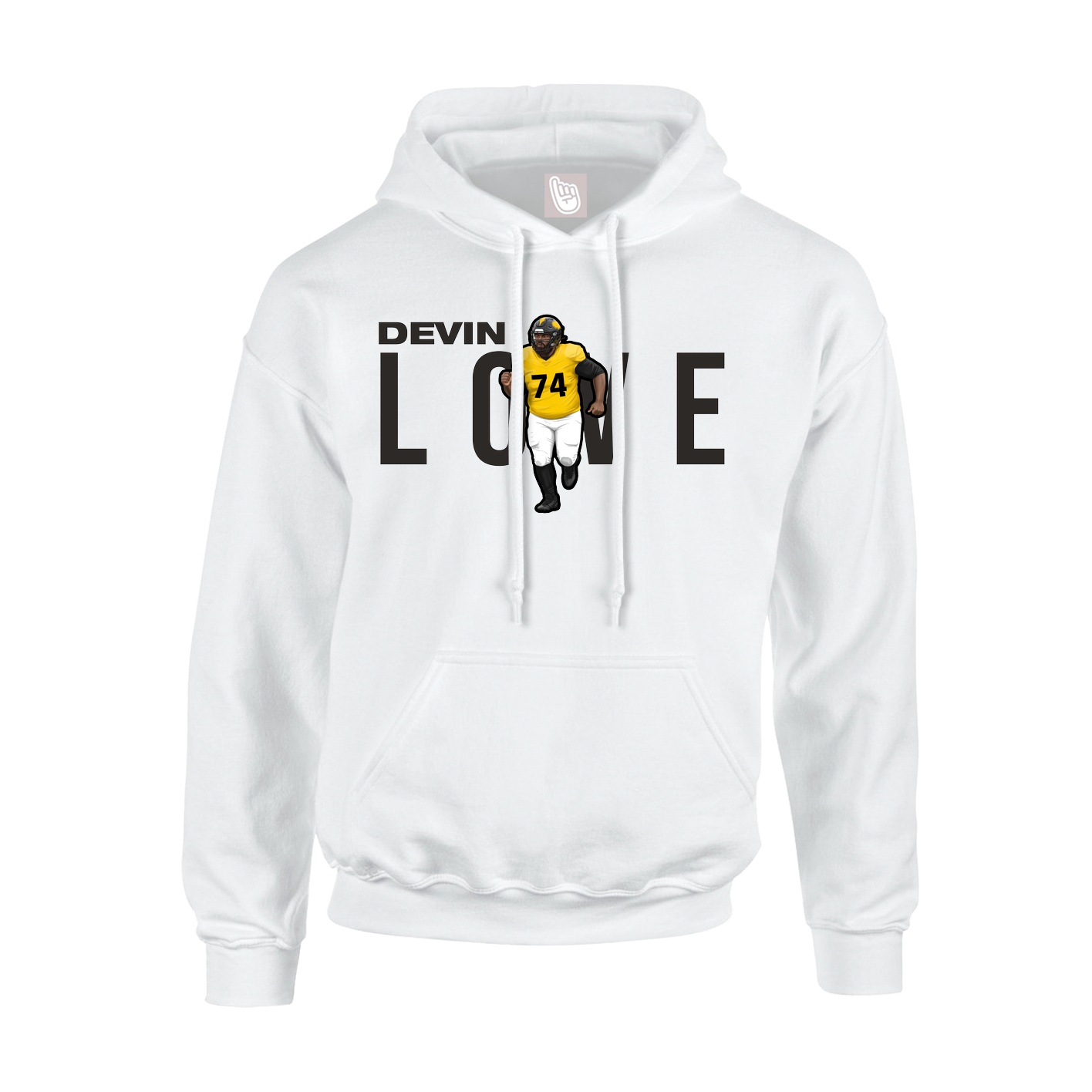 Youth Hoodie — Player Name in White