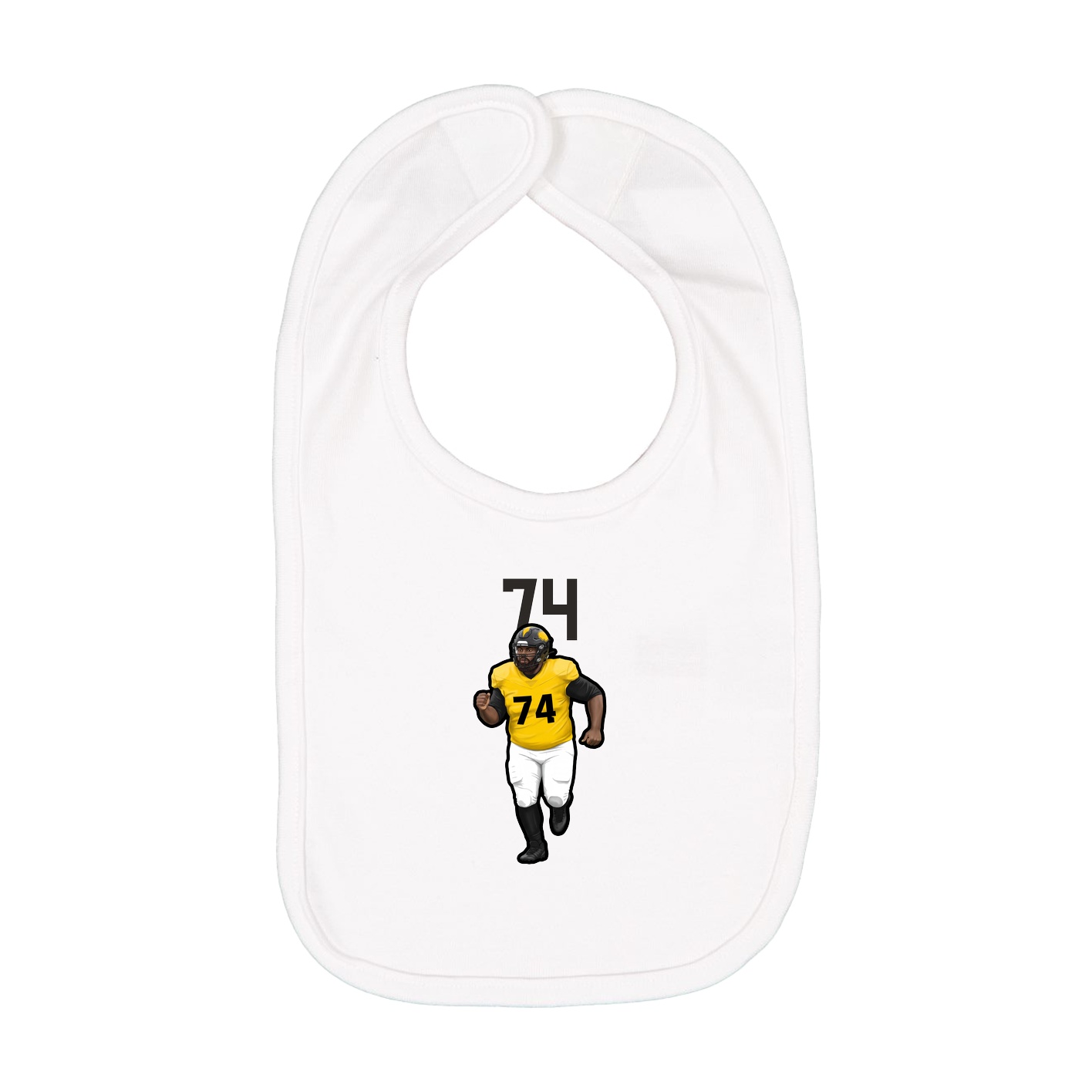Infant Bib — Number Top in White