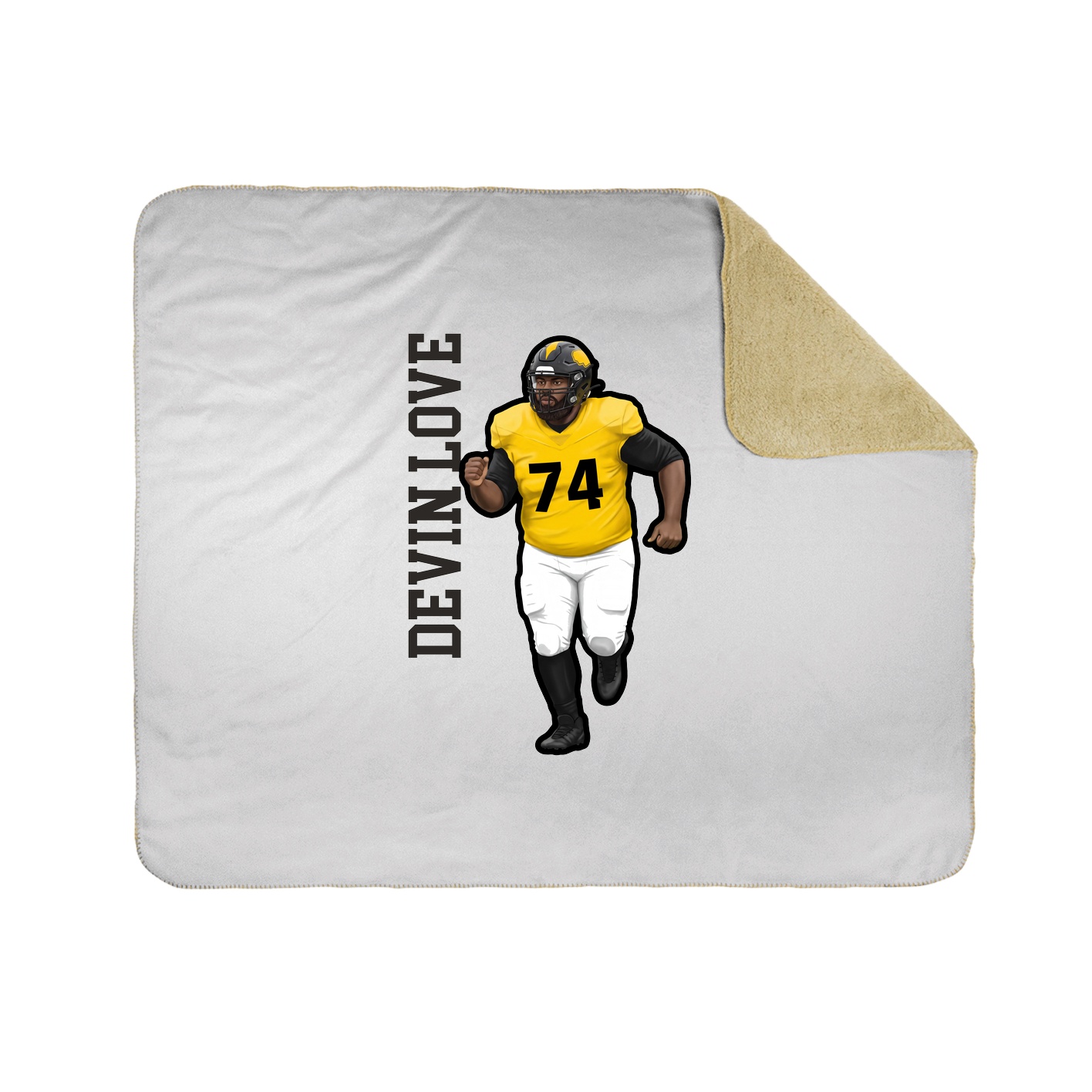 Throw Blanket — Name Vertical in White
