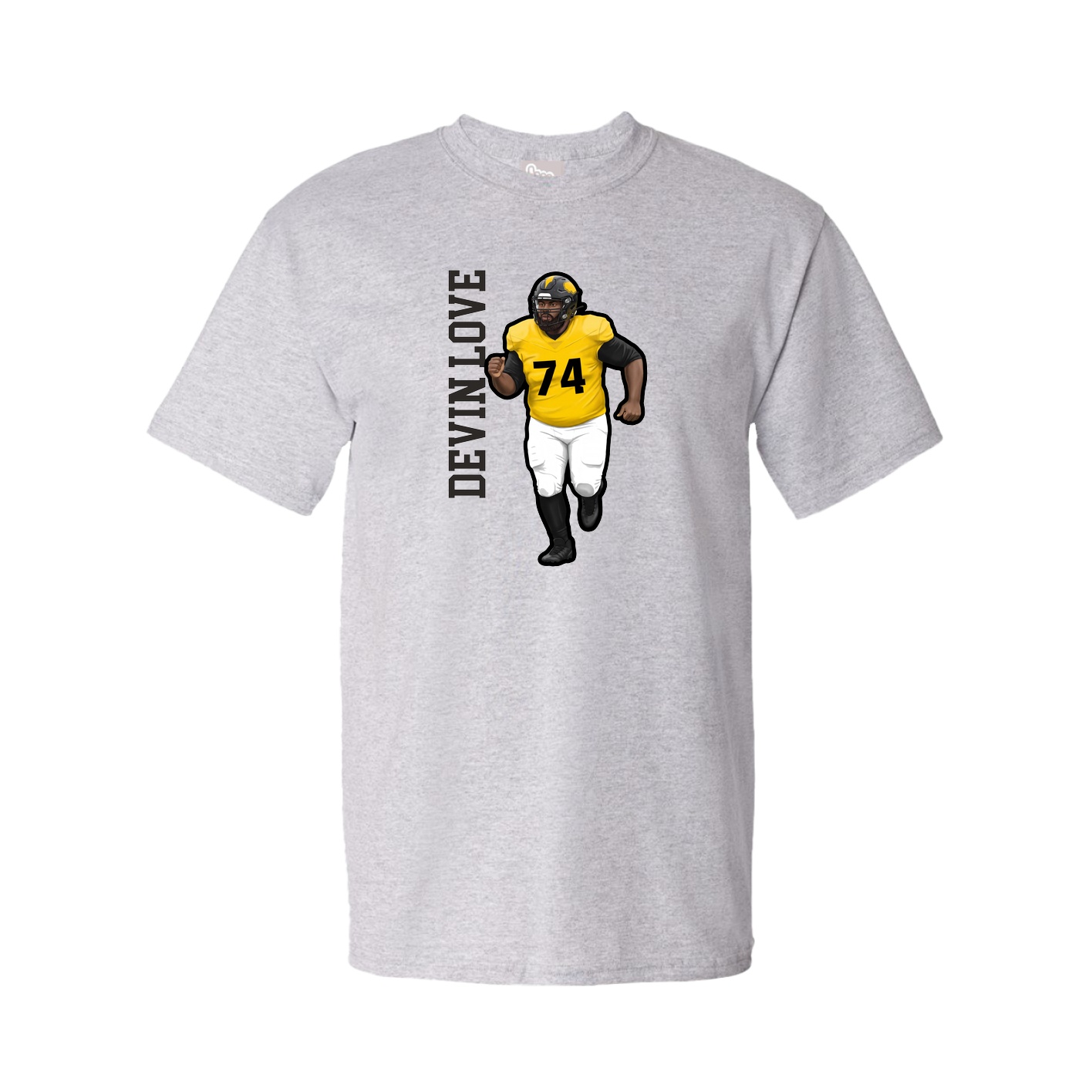 Tee — Name Vertical in Grey