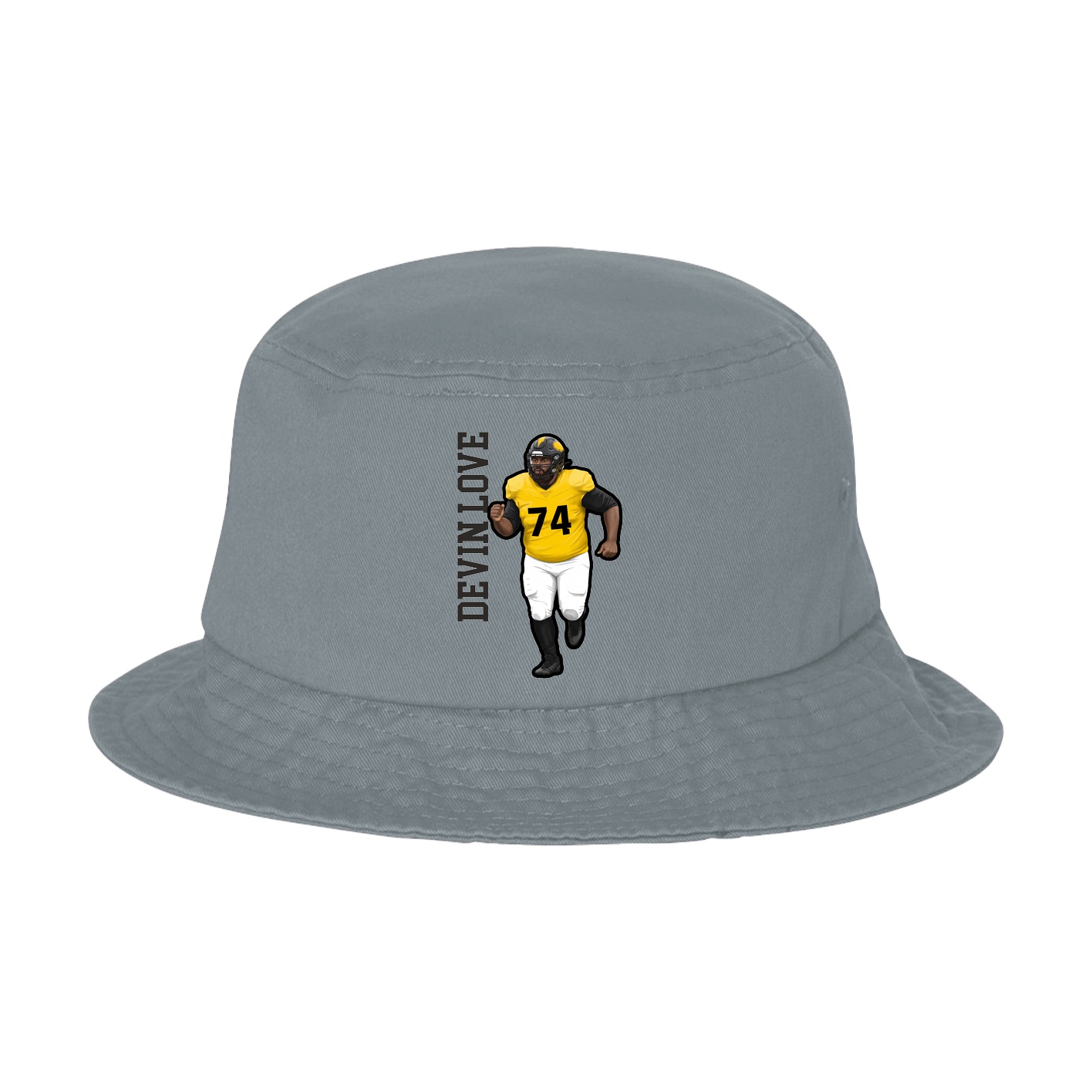 Bucket Cap — Name Vertical in Grey