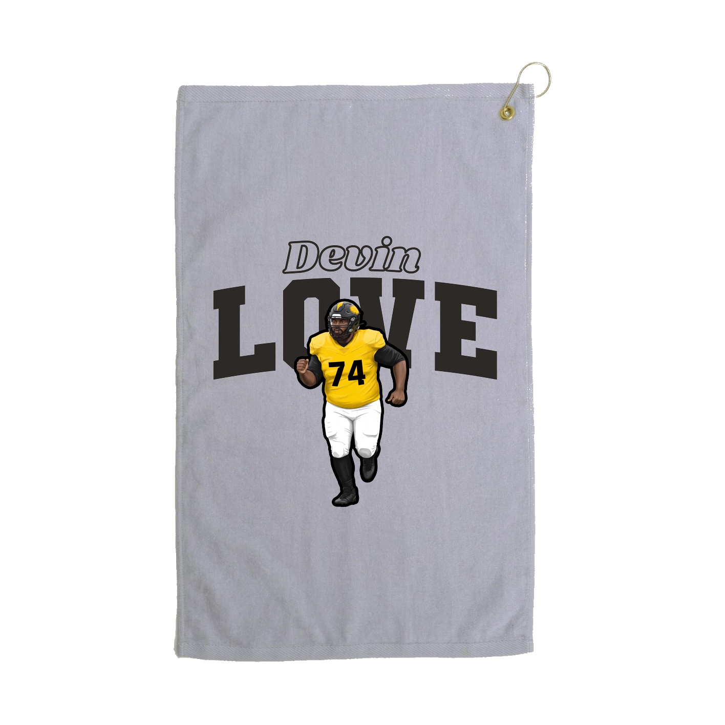 Golf Towel — Name Arch in Grey