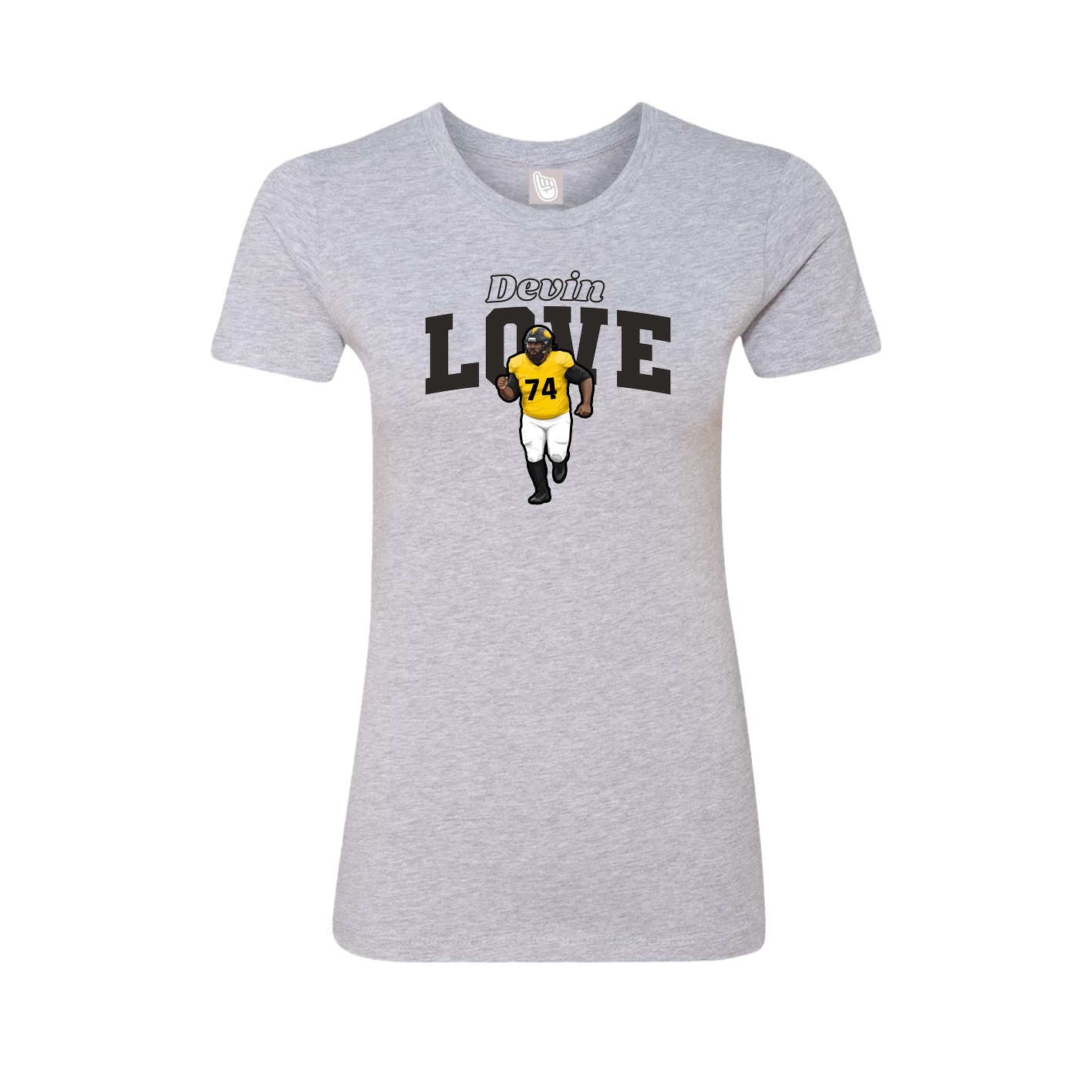 Fitted Women's Tee — Name Arch in Grey