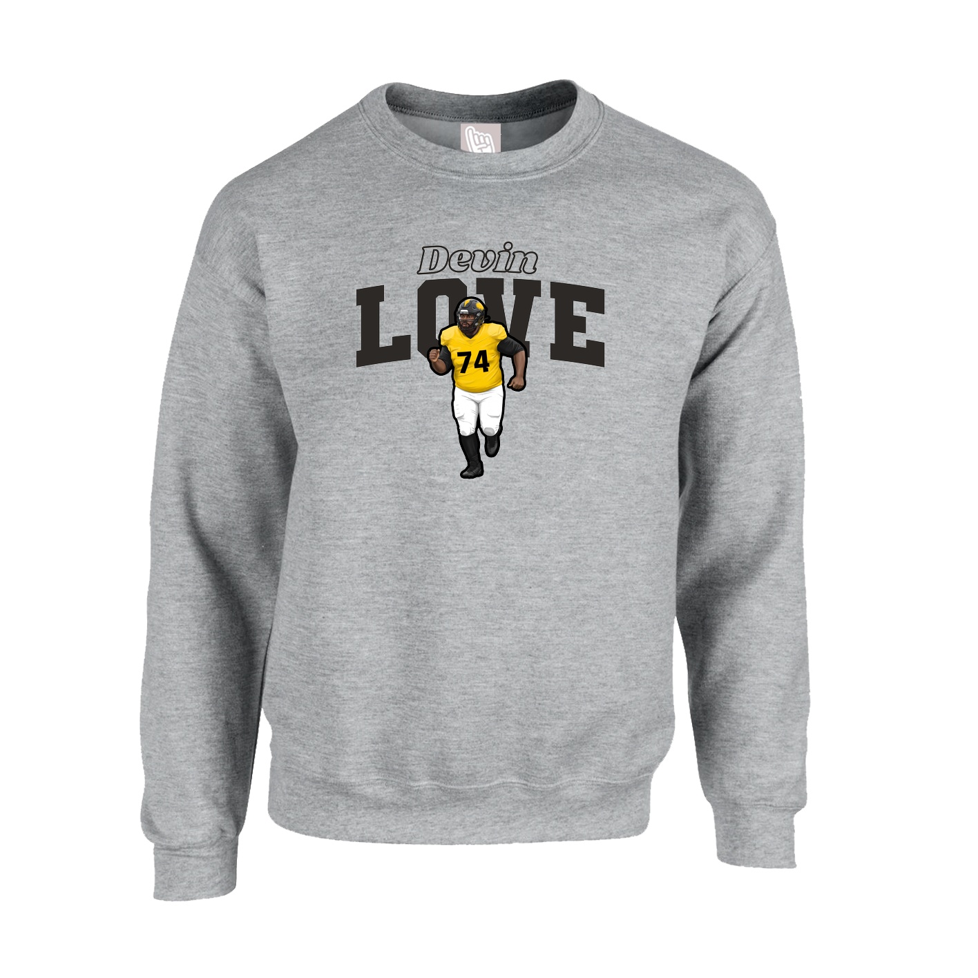 Fleece Crew — Name Arch in Grey