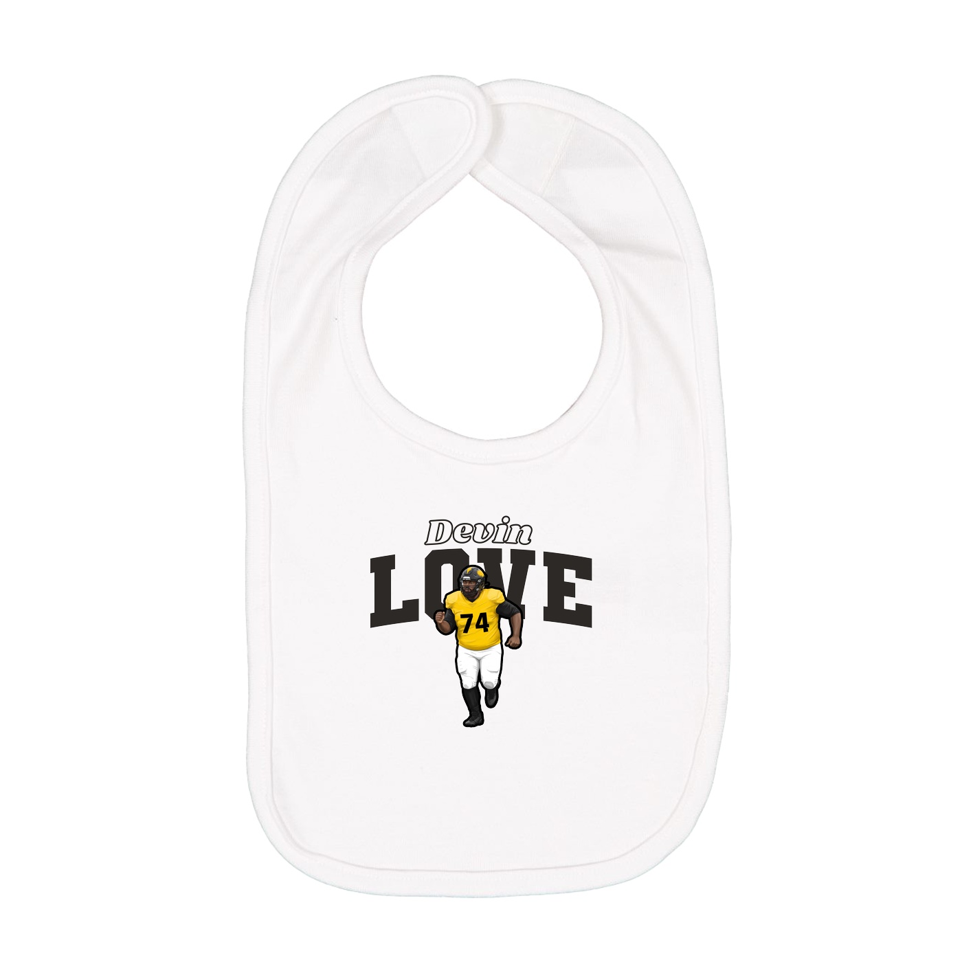 Infant Bib — Name Arch in White