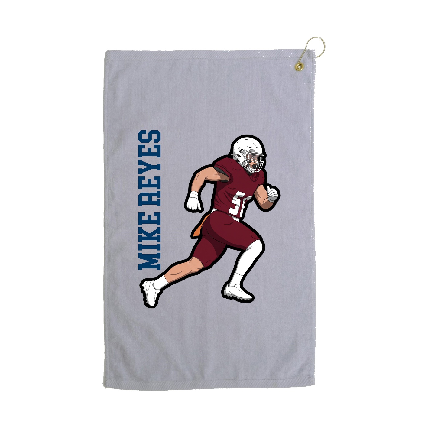 Golf Towel — Name Vertical in Grey