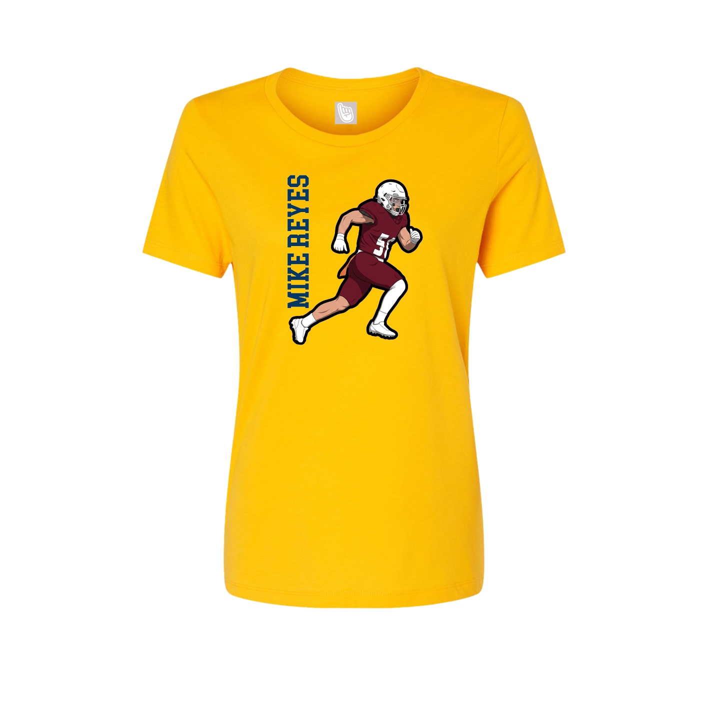 Fitted Women's Tee — Name Vertical in Gold