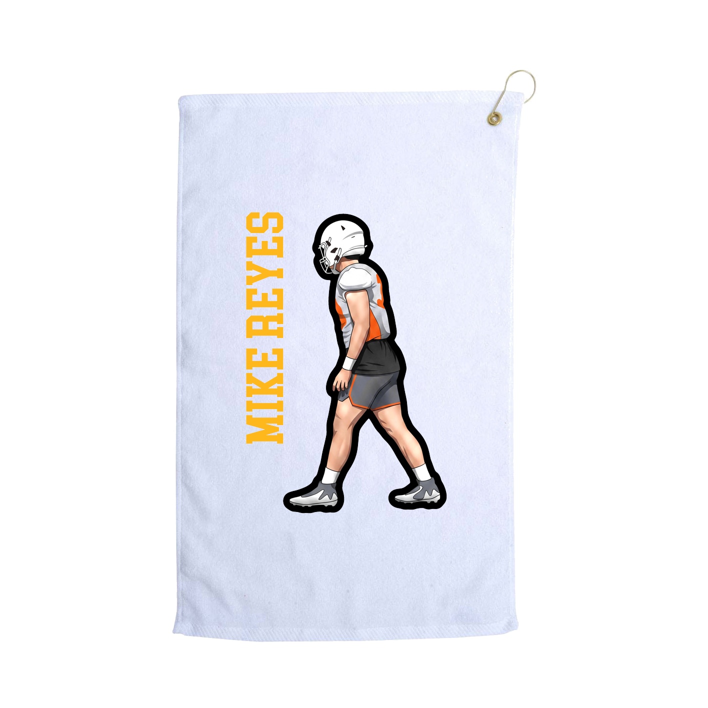 Golf Towel — Name Vertical in White