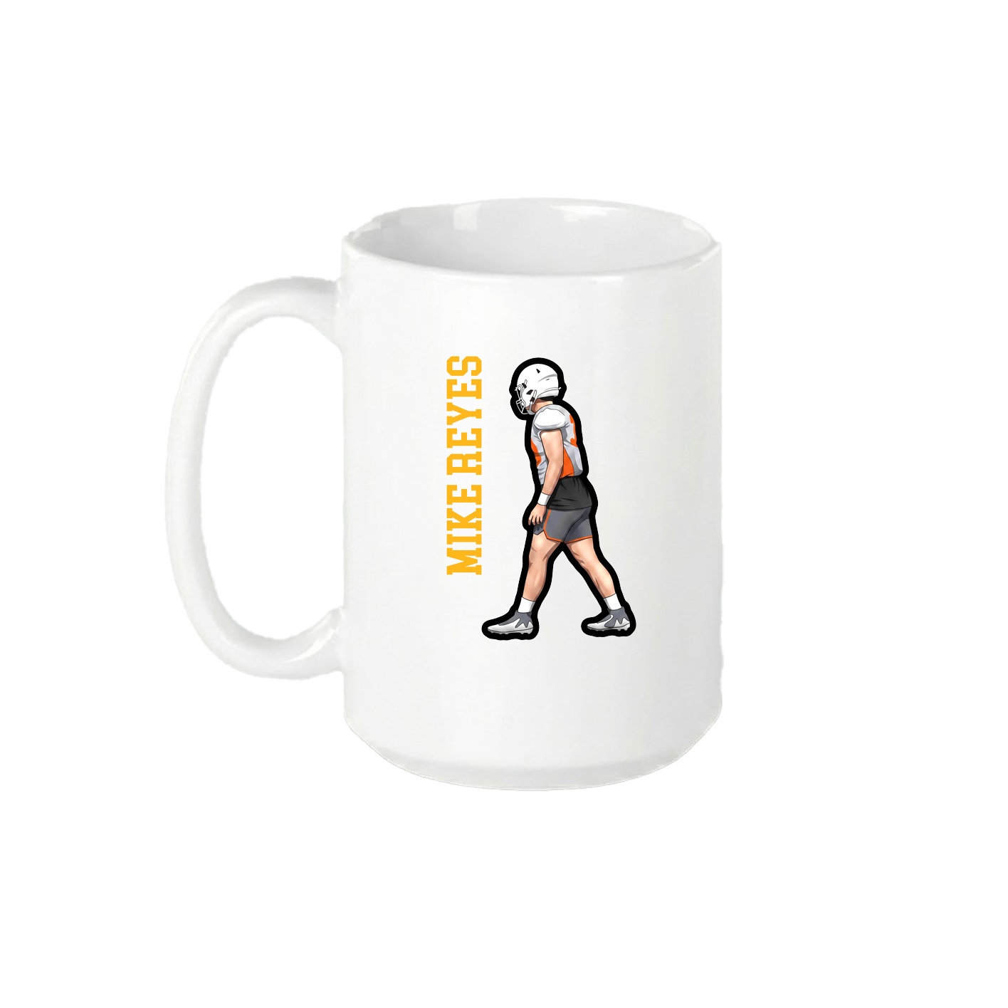 15oz Coffee Mug — Name Vertical in White