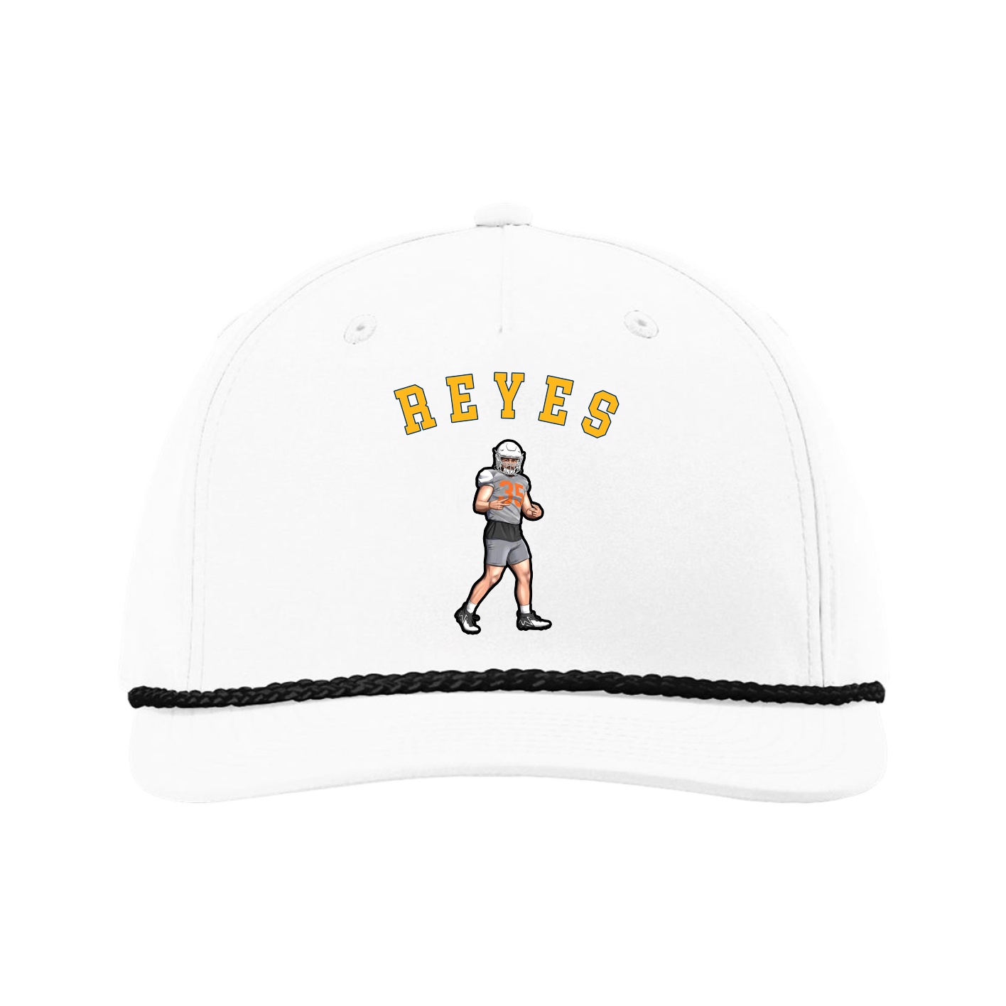 Five-Panel Classic Rope Cap — Shirsey Arch in White