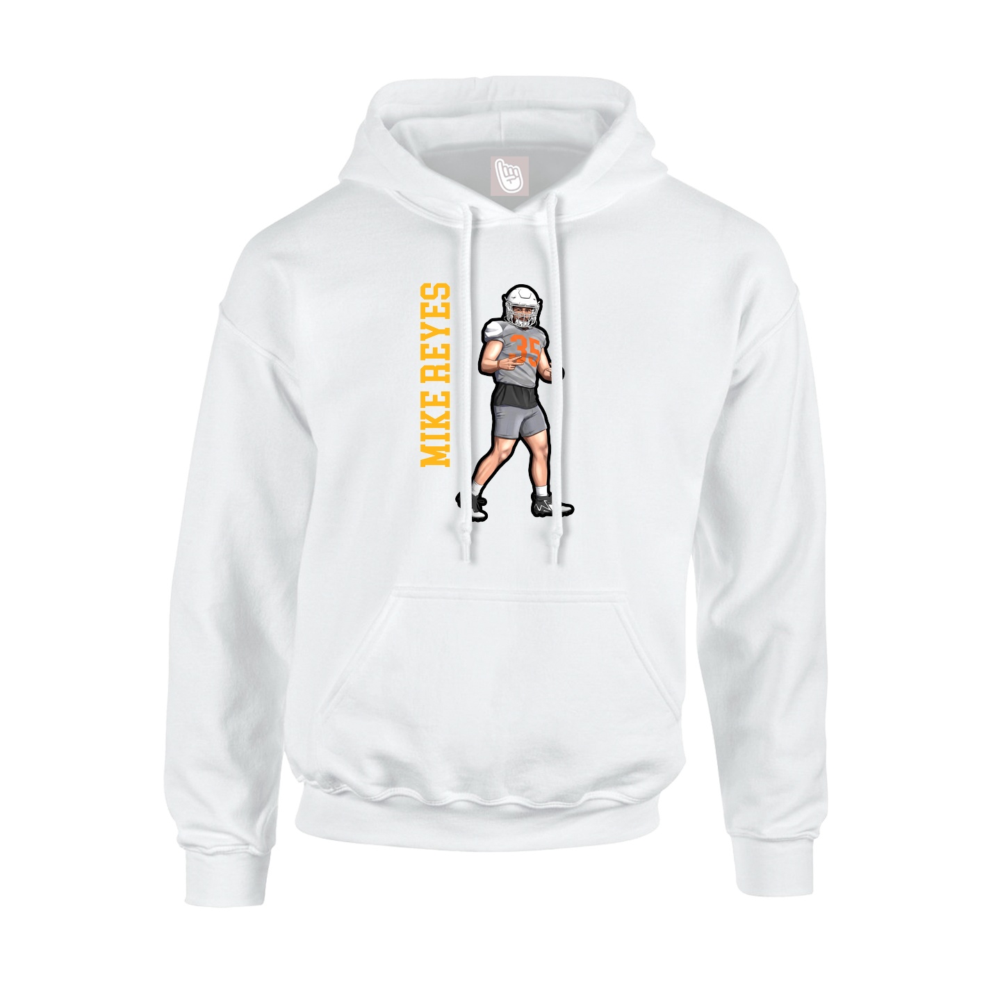 Hoodie — Name Vertical in White