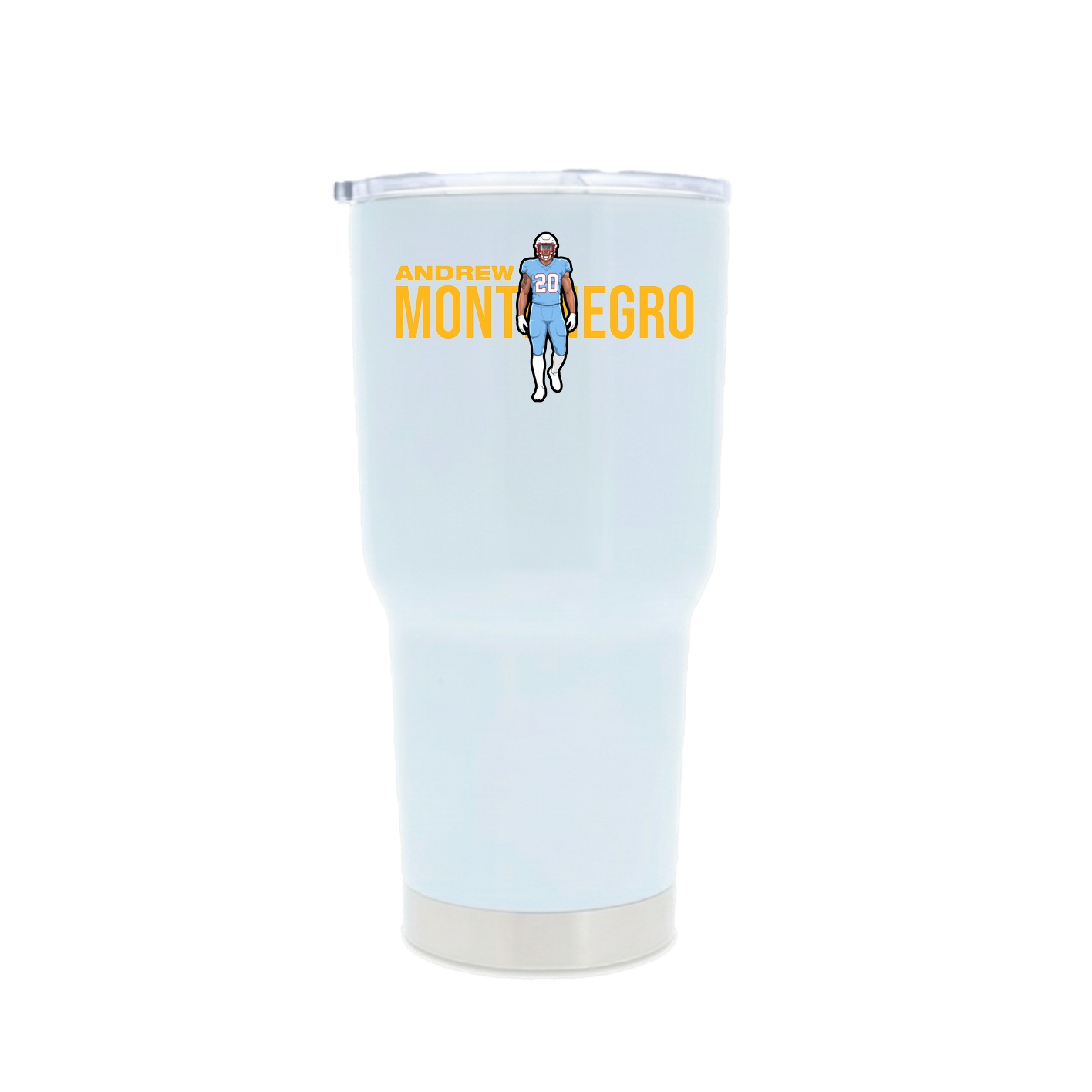 30oz Stainless Steel Tumbler — Player Name in White