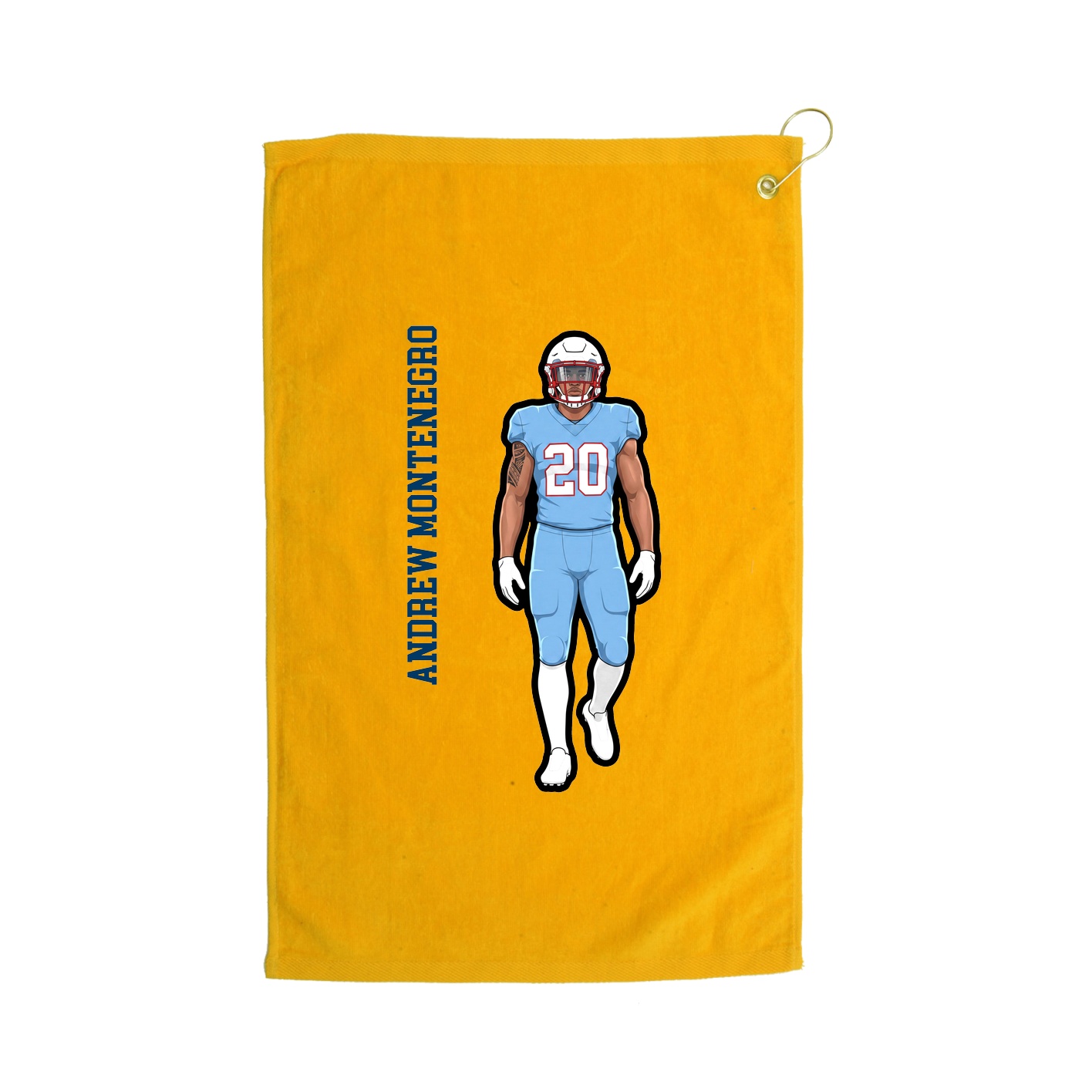 Golf Towel — Name Vertical in Gold