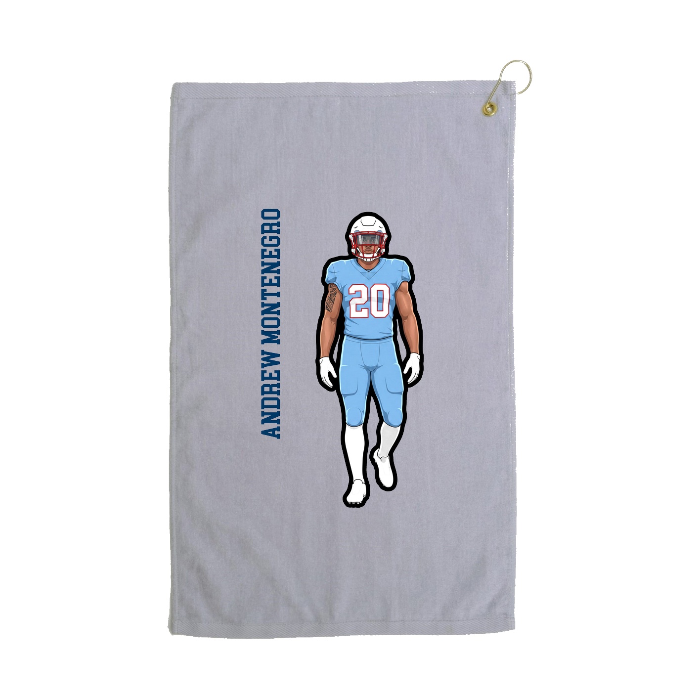 Golf Towel — Name Vertical in Grey