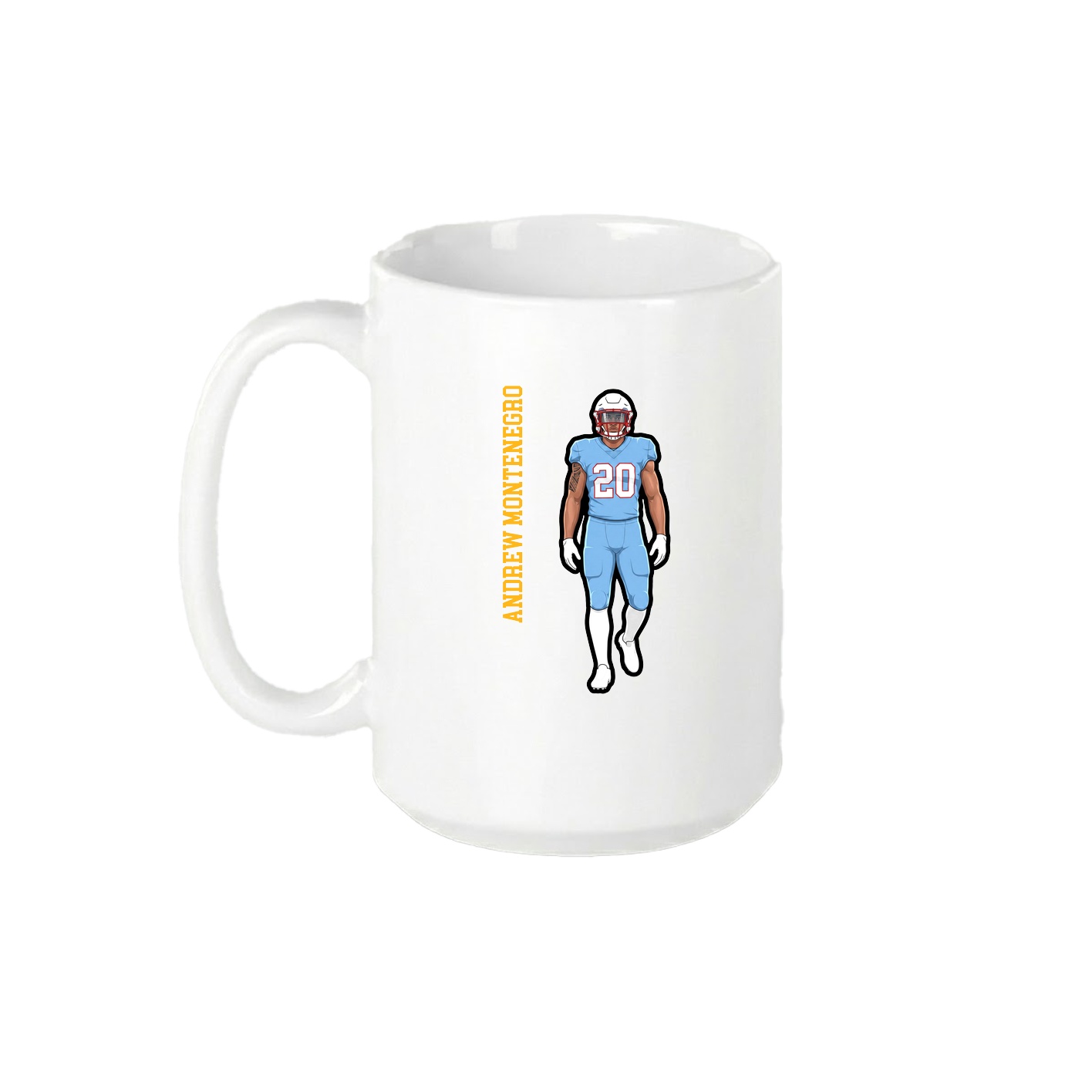 15oz Coffee Mug — Name Vertical in White