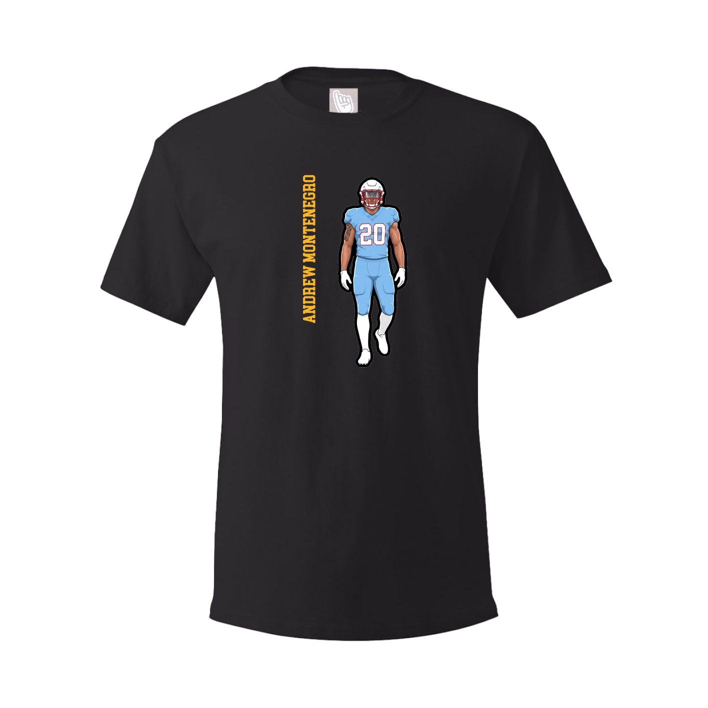 Youth Tee — Name Vertical in Black