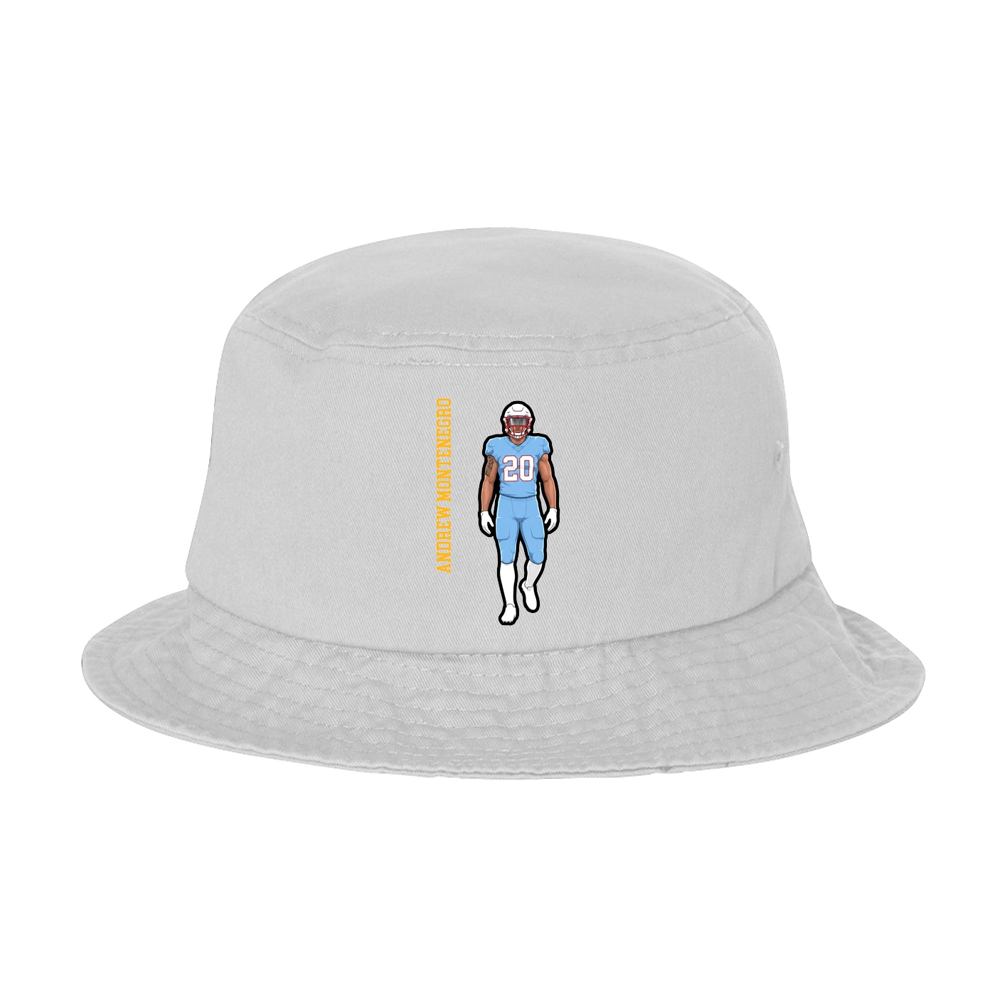 Bucket Cap — Name Vertical in White
