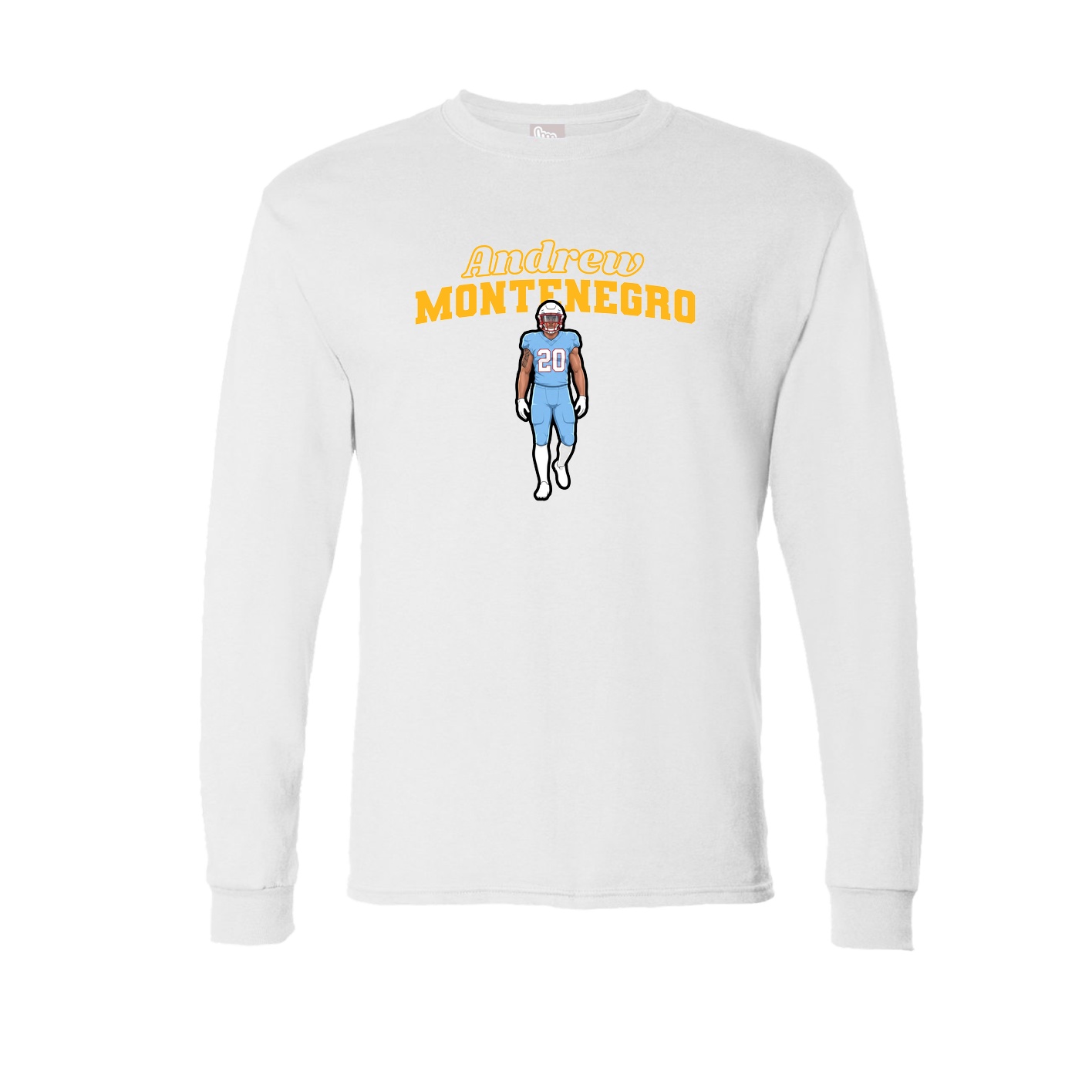 Long Sleeve Tee — Name Arch in White