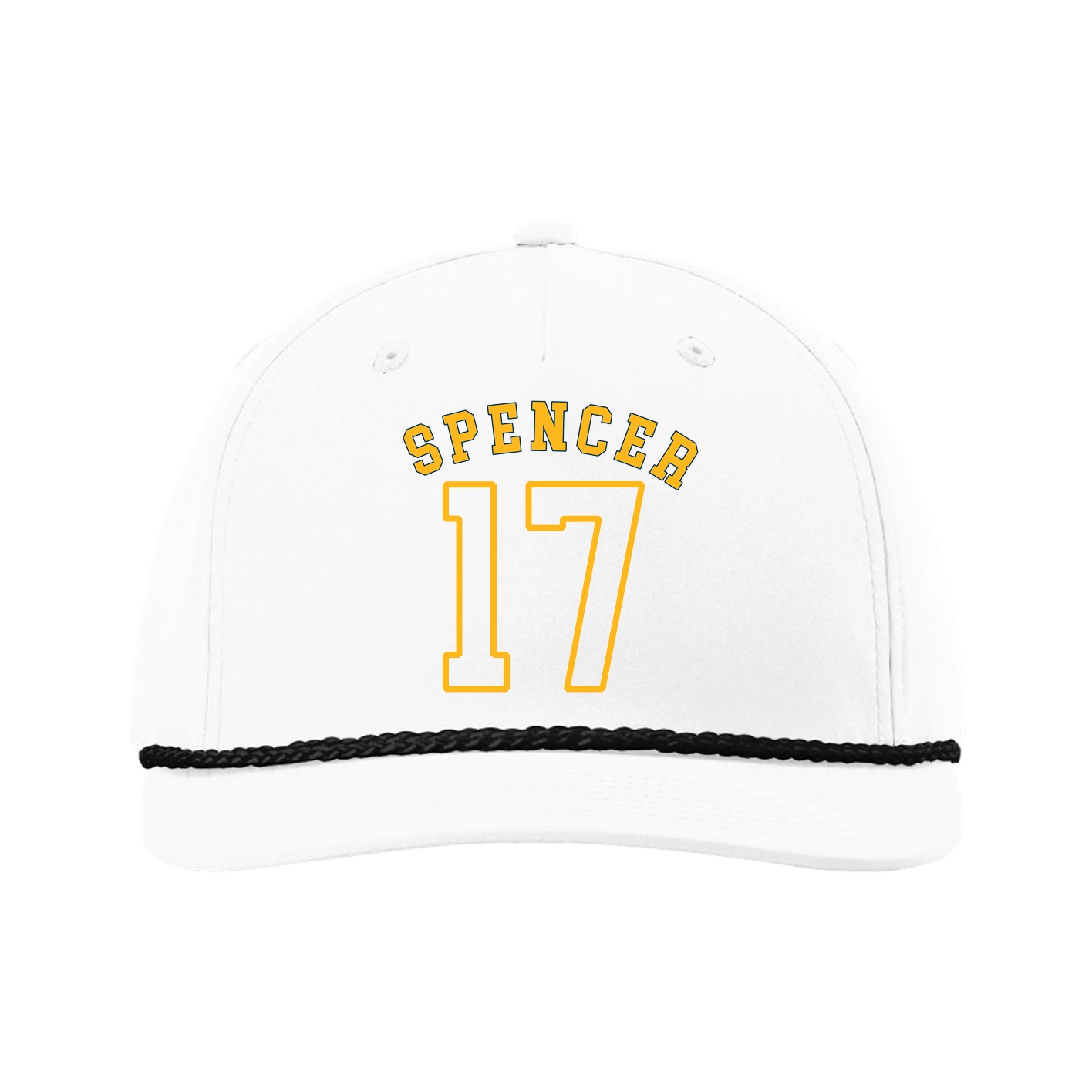 Five-Panel Classic Rope Cap — Shirsey Arch in White