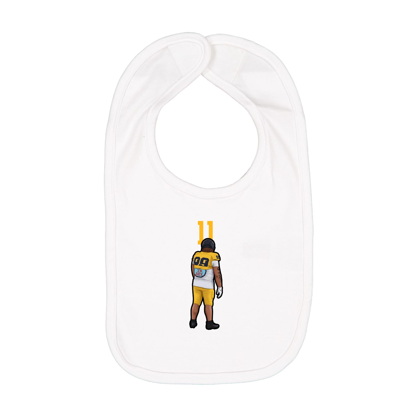 Infant Bib — Number Top in White