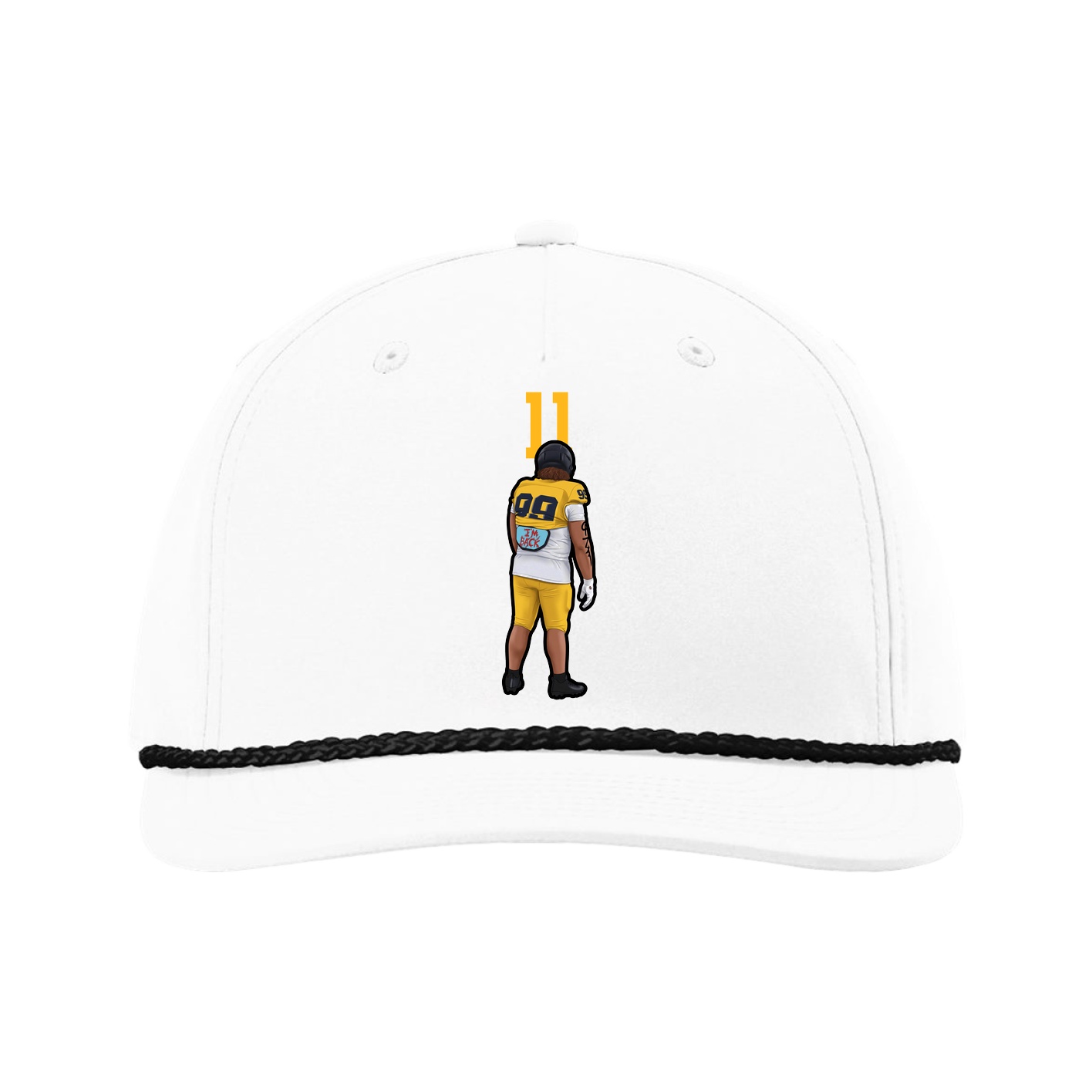 Five-Panel Classic Rope Cap — Number Top in White