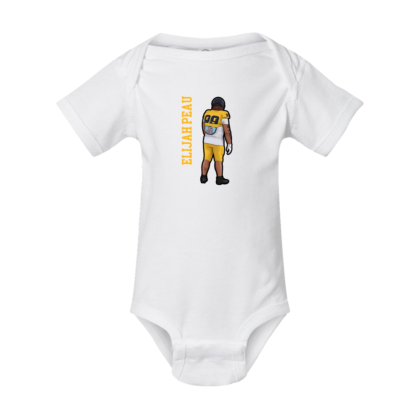 Baby Onesie — Name Vertical in White