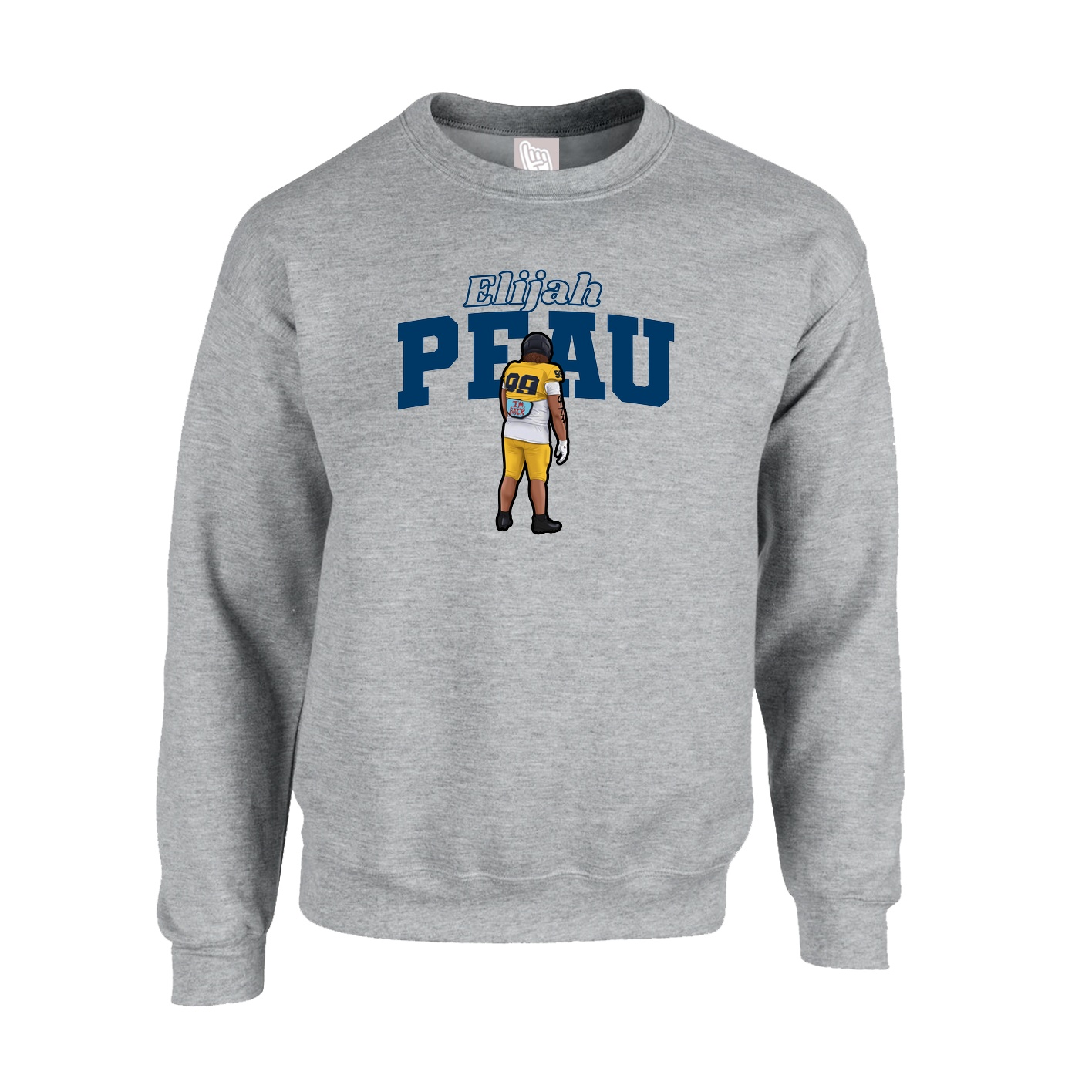 Fleece Crew — Name Arch in Grey