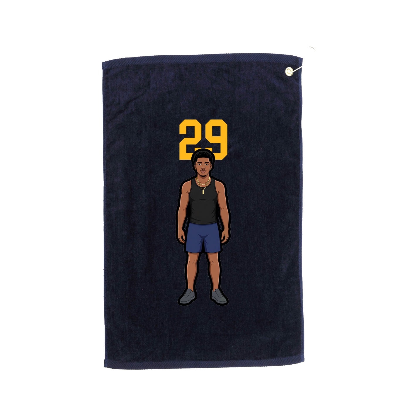 Golf Towel — Number Top in Navy