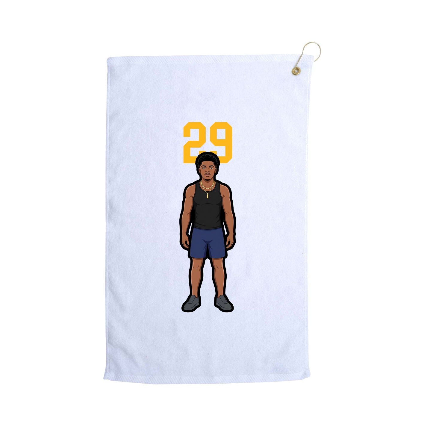 Golf Towel — Number Top in White