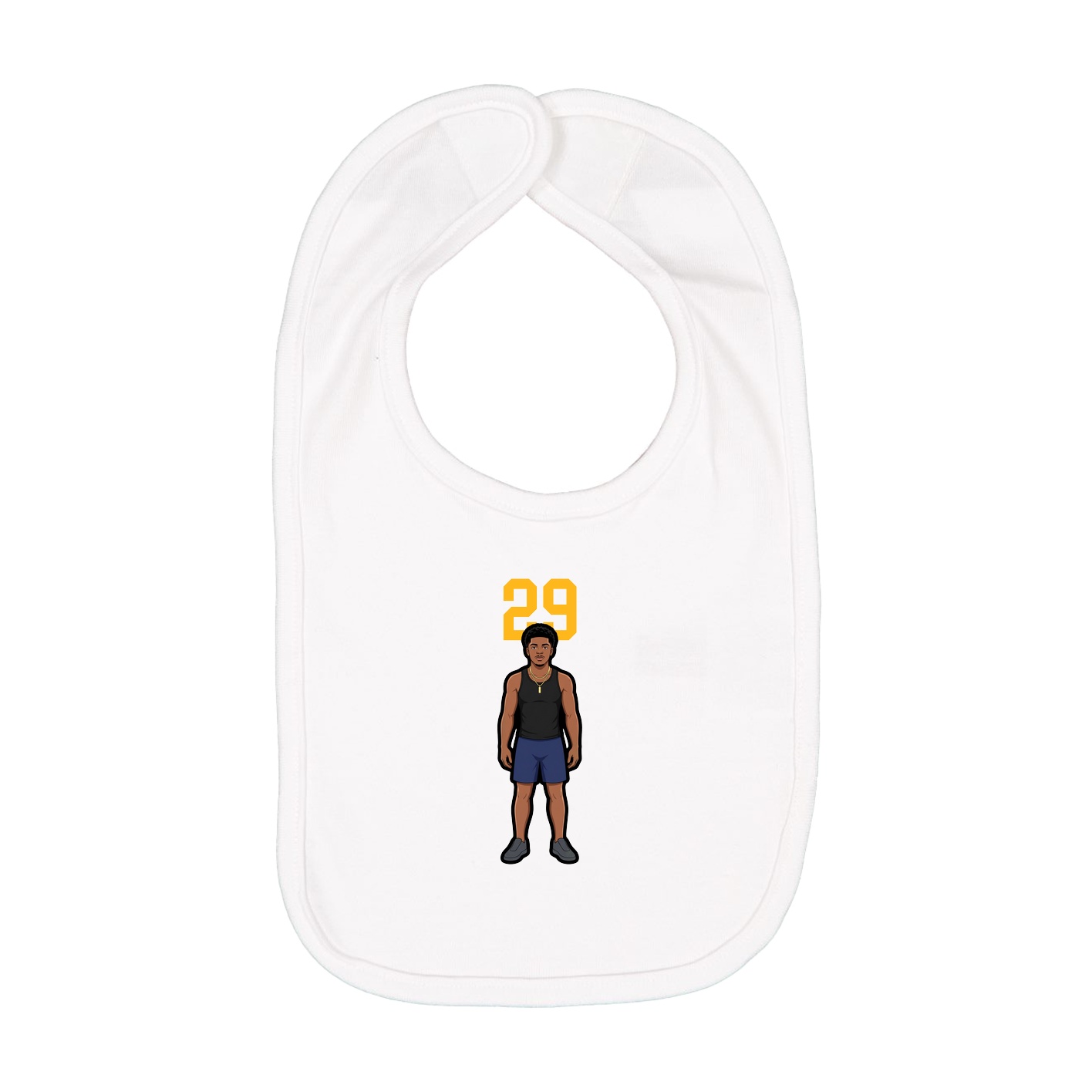 Infant Bib — Number Top in White