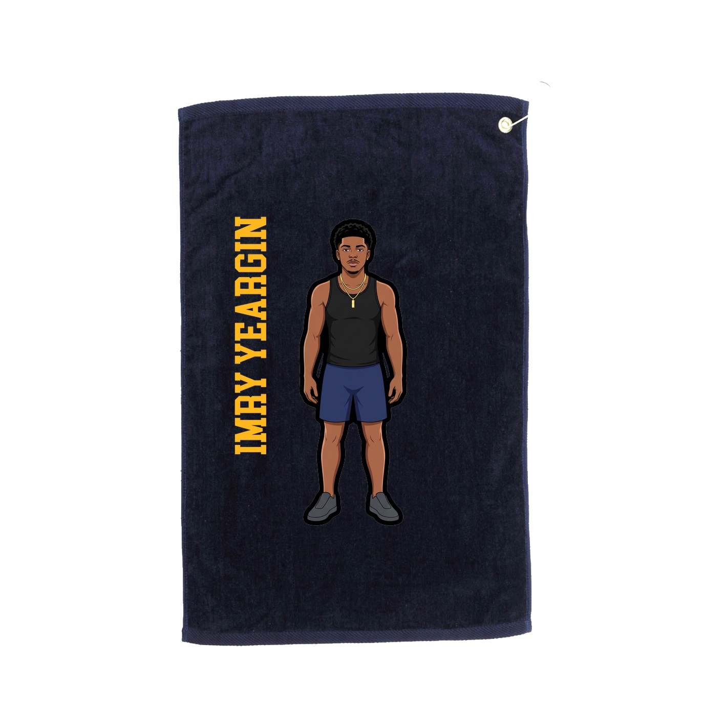 Golf Towel — Name Vertical in Navy