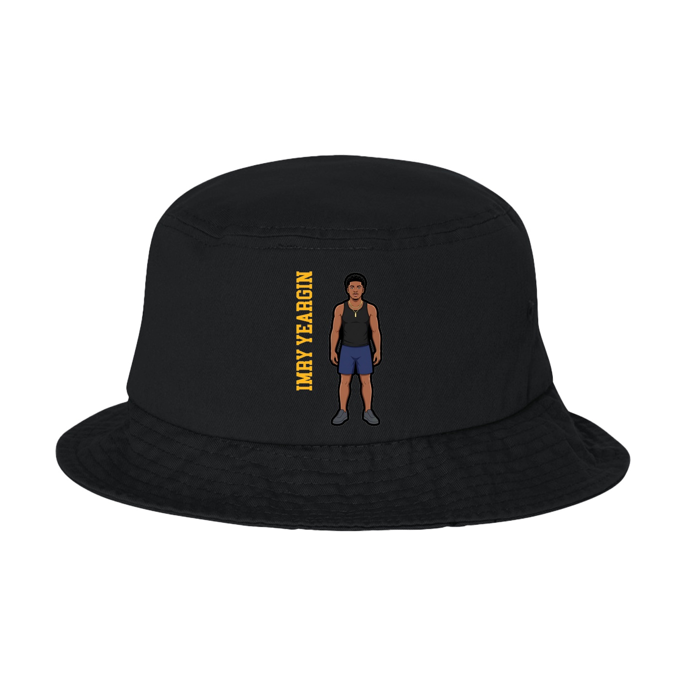 Bucket Cap — Name Vertical in Black