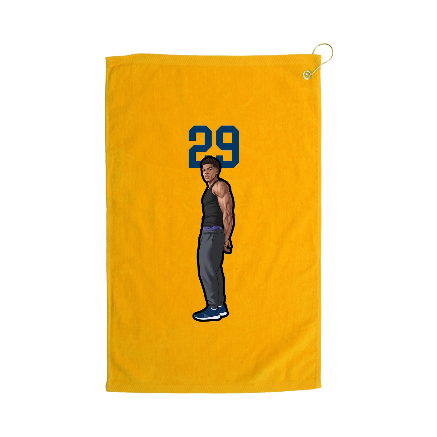 Golf Towel — Number Top in Gold