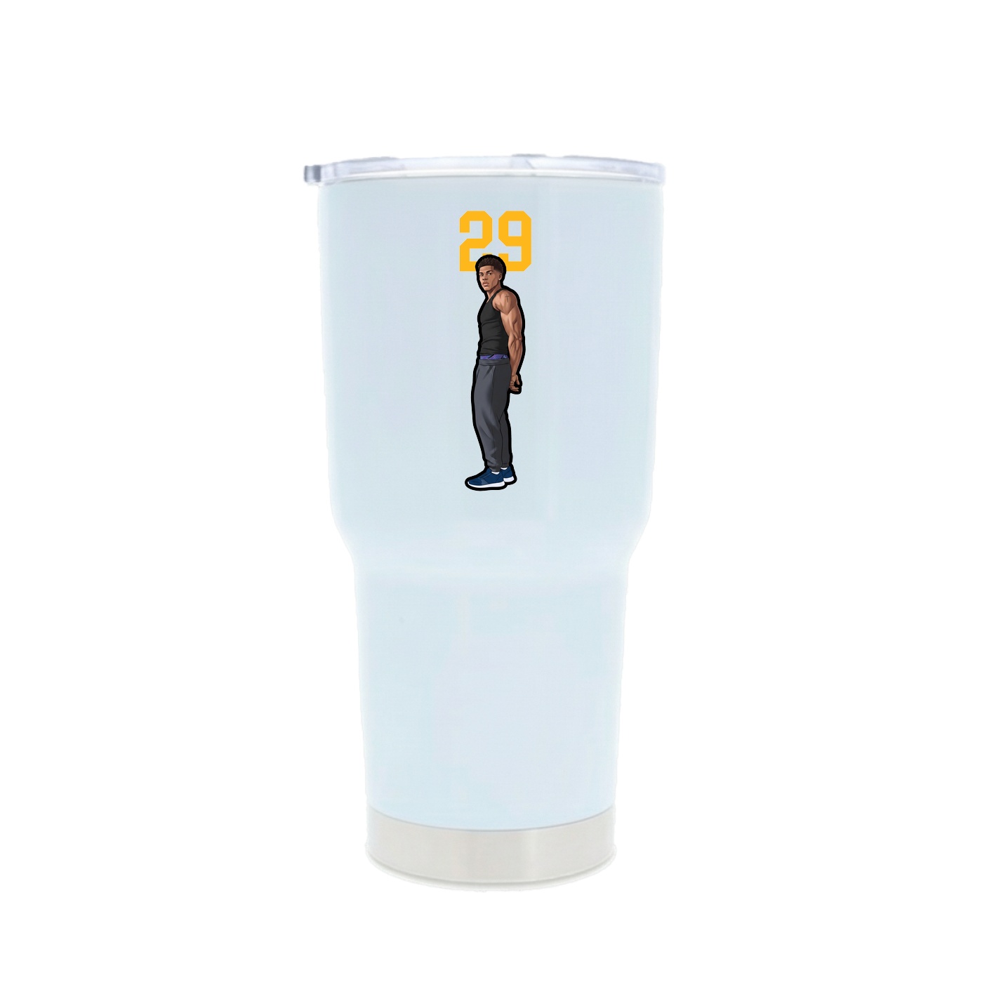 30oz Stainless Steel Tumbler — Number Top in White