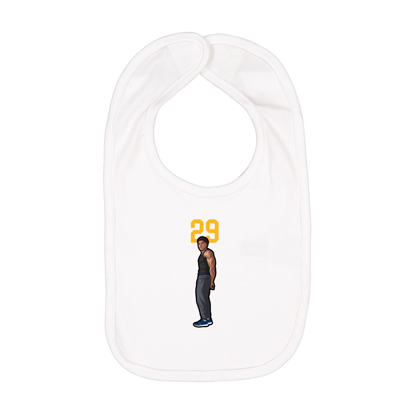 Infant Bib — Number Top in White